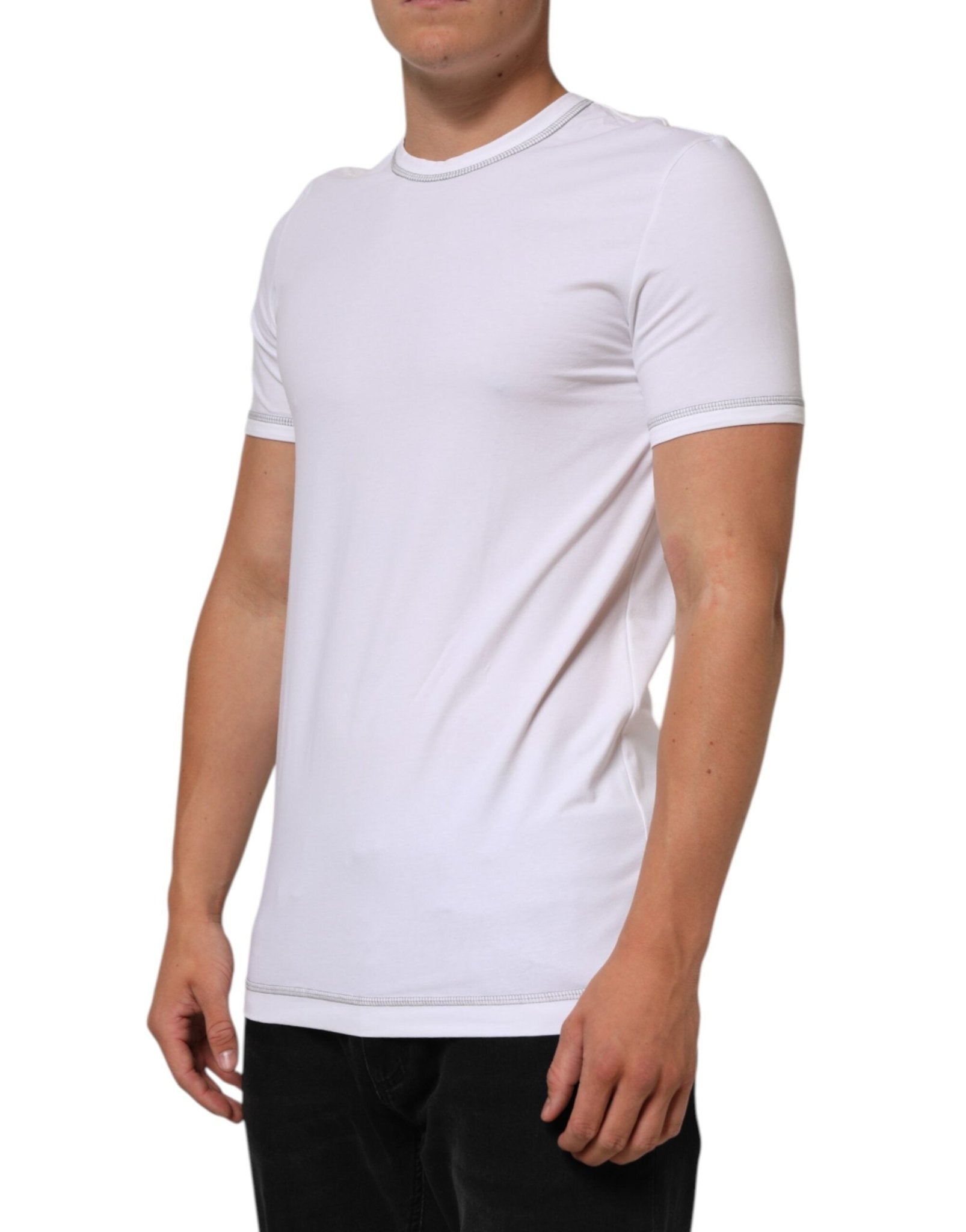 Dolce & Gabbana White Cotton Round Neck Men Underwear T-shirt - RIMODA