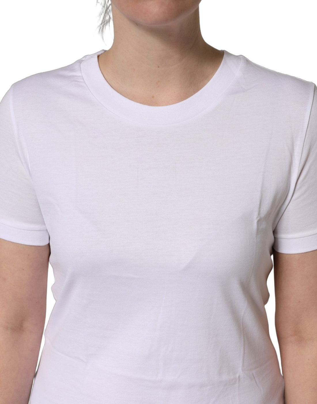Dolce & Gabbana White Cotton Round Neck Short Sleeves T-Shirt - RIMODA