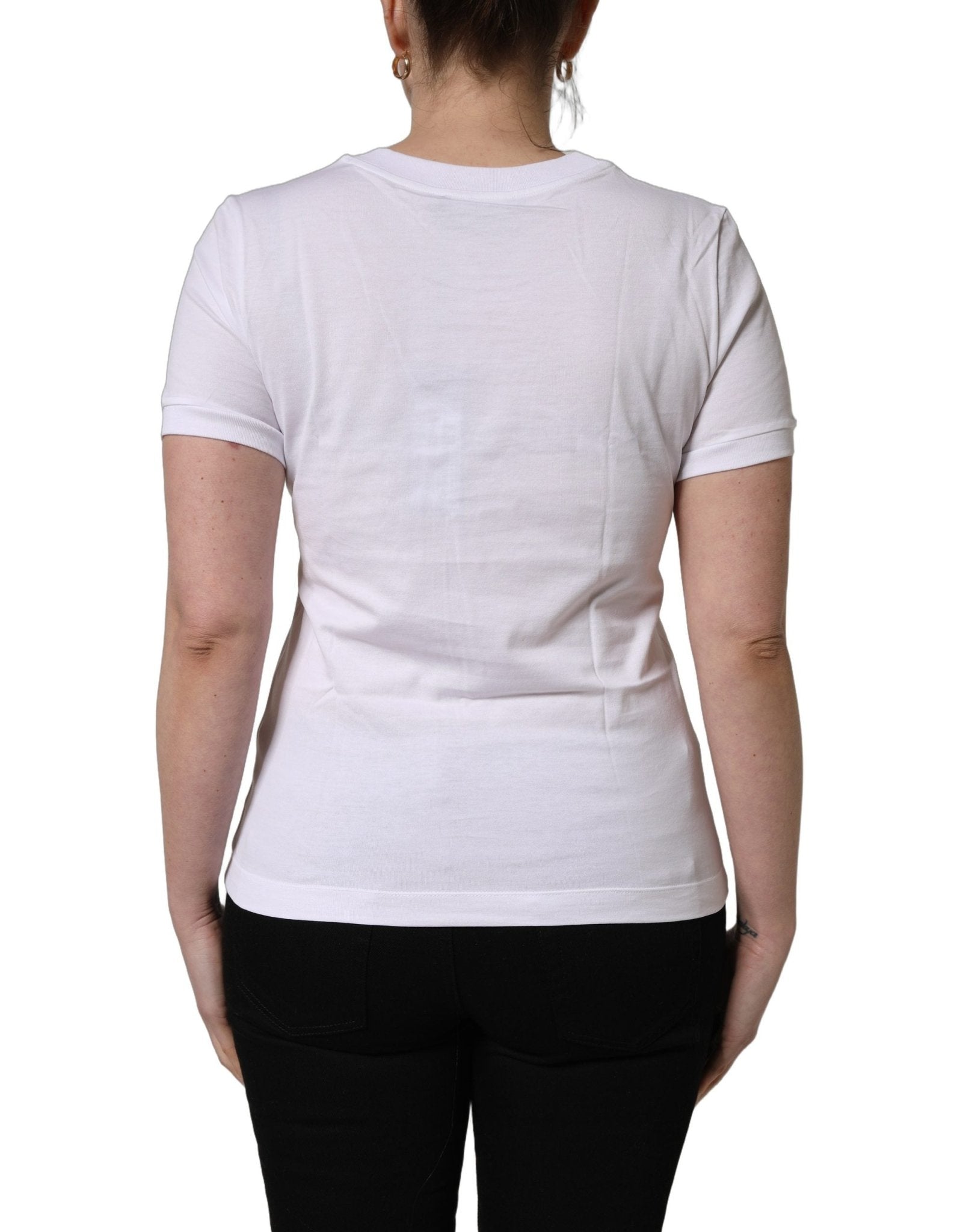 Dolce & Gabbana White Cotton Round Neck Short Sleeves T-Shirt - RIMODA