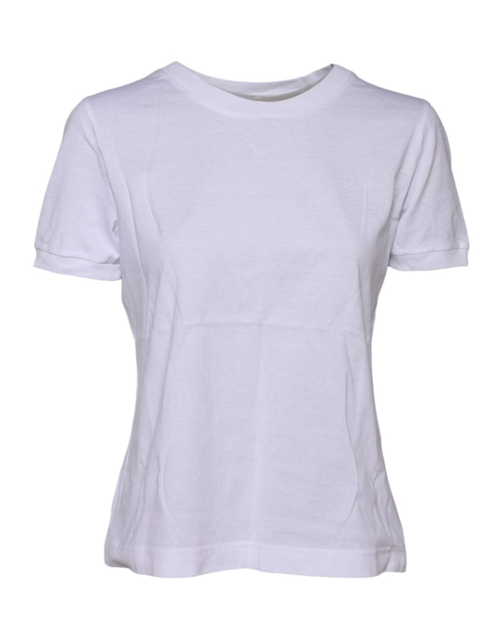 Dolce & Gabbana White Cotton Round Neck Short Sleeves T-shirt - RIMODA