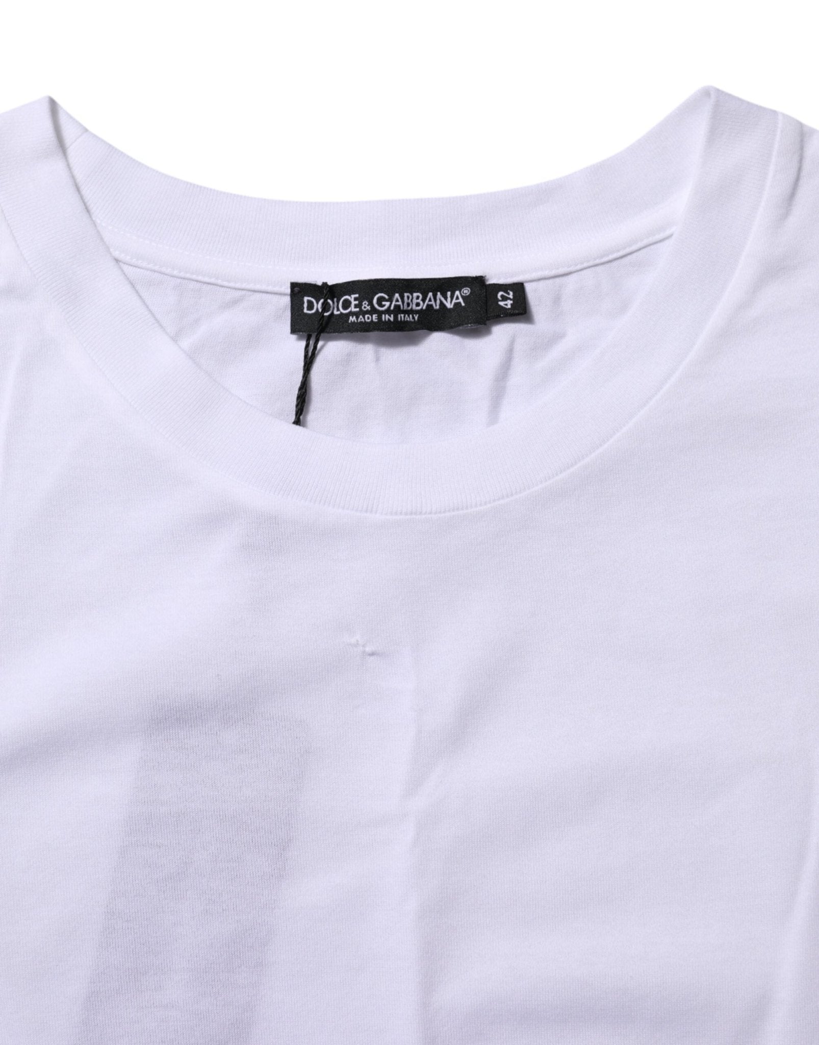 Dolce & Gabbana White Cotton Round Neck Short Sleeves T-shirt - RIMODA
