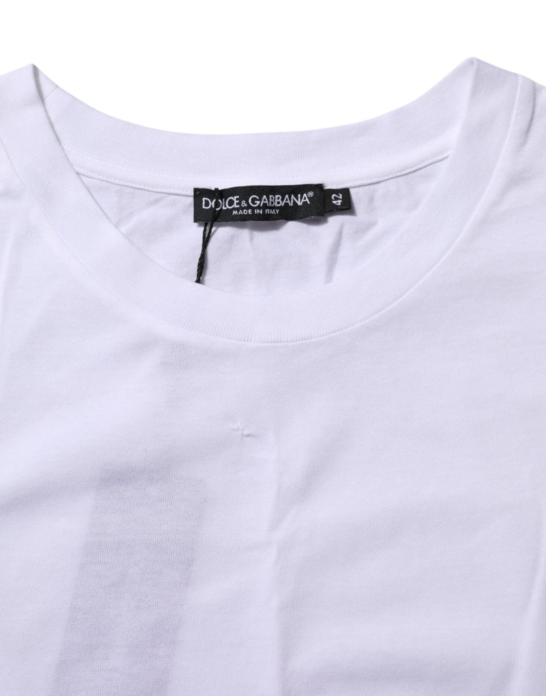 Dolce & Gabbana White Cotton Round Neck Short Sleeves T-shirt - RIMODA