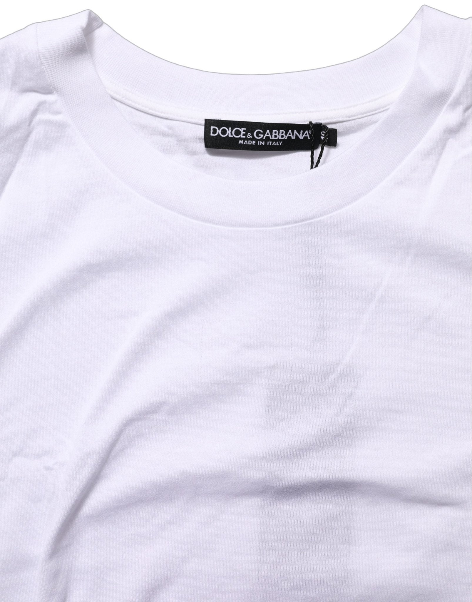 Dolce & Gabbana White Cotton Round Neck Short Sleeves T-Shirt - RIMODA