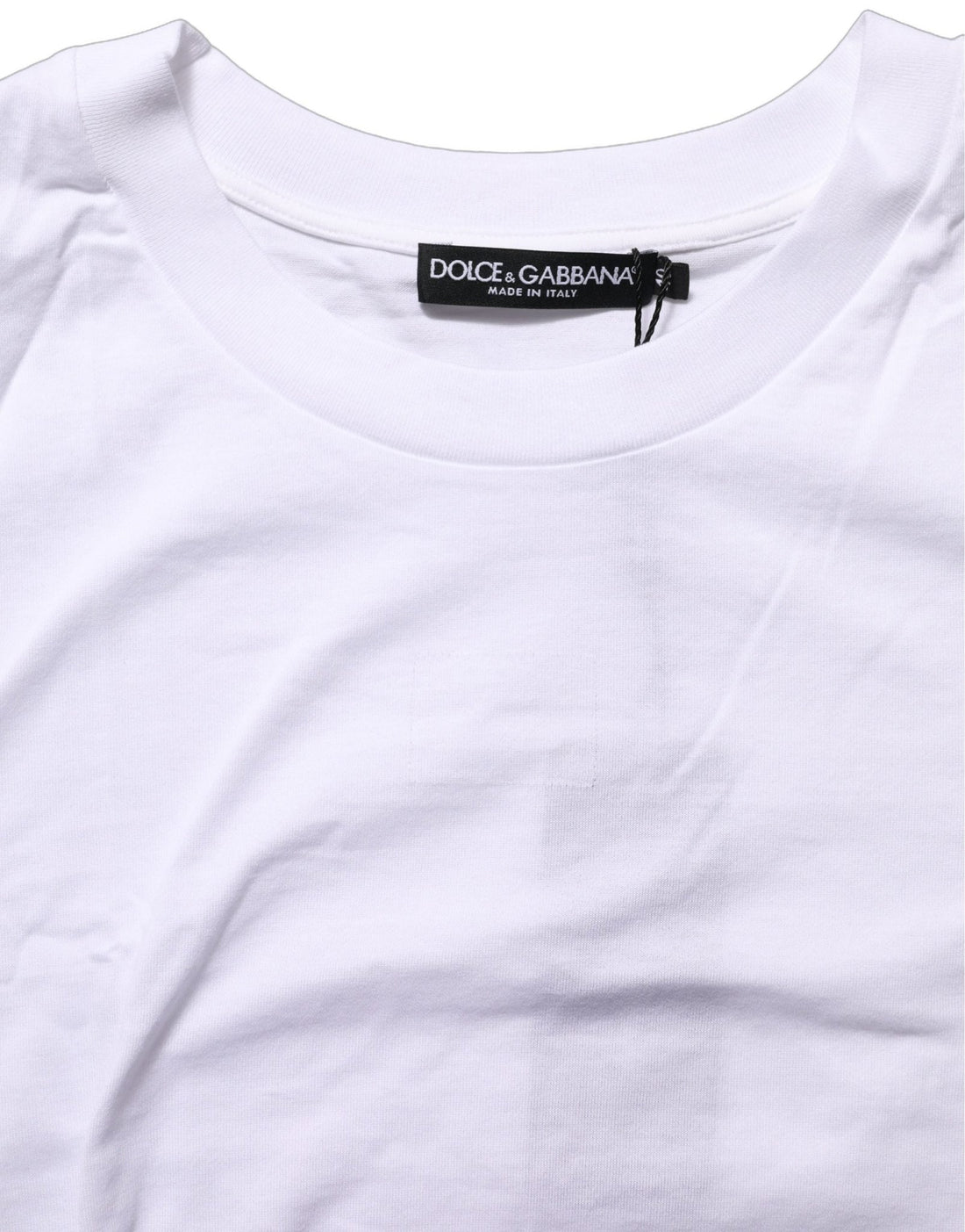 Dolce & Gabbana White Cotton Round Neck Short Sleeves T-Shirt - RIMODA