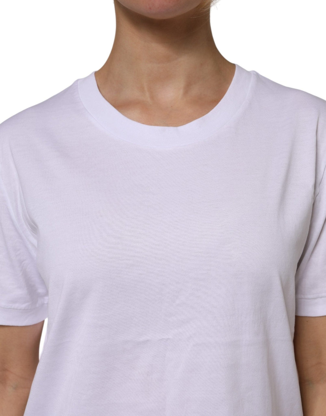 Dolce & Gabbana White Cotton Short Sleeve Round Neck T-shirt - RIMODA