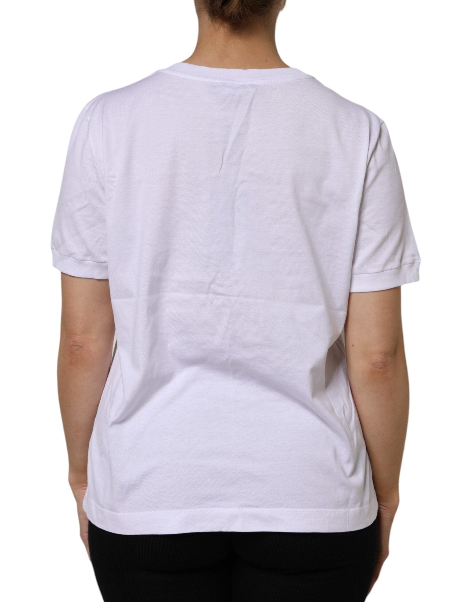 Dolce & Gabbana White Cotton Short Sleeve Round Neck T-shirt - RIMODA