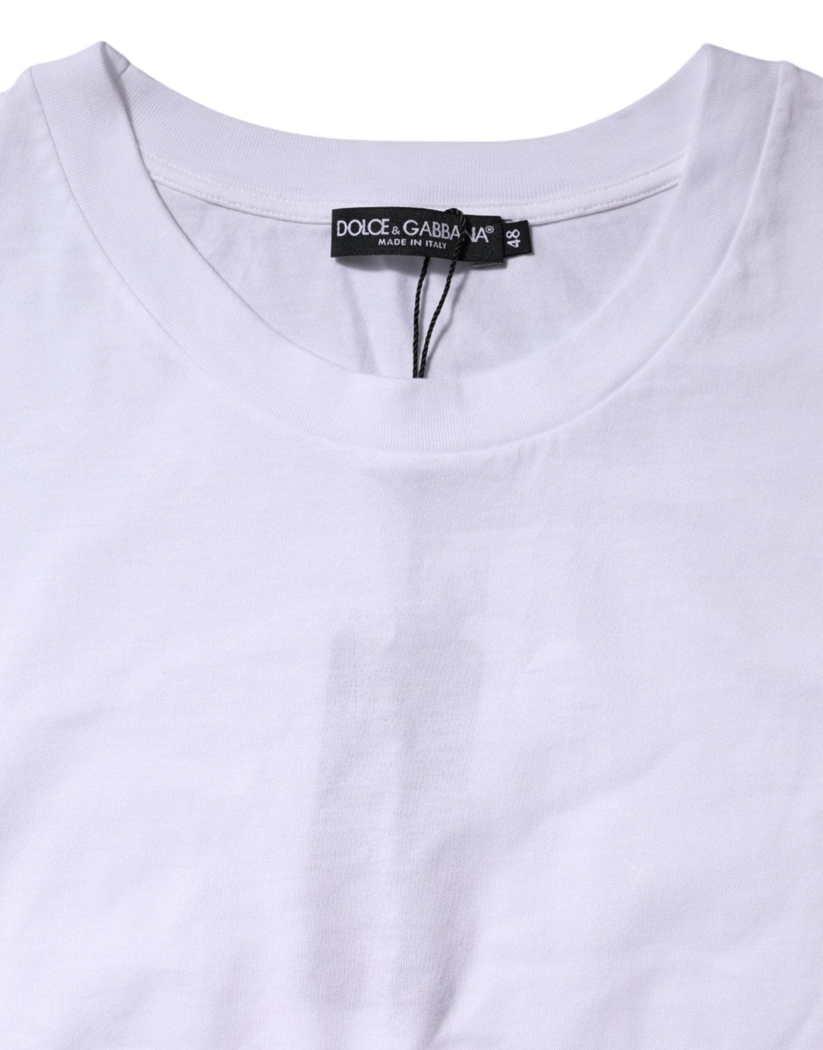 Dolce & Gabbana White Cotton Short Sleeve Round Neck T-shirt - RIMODA