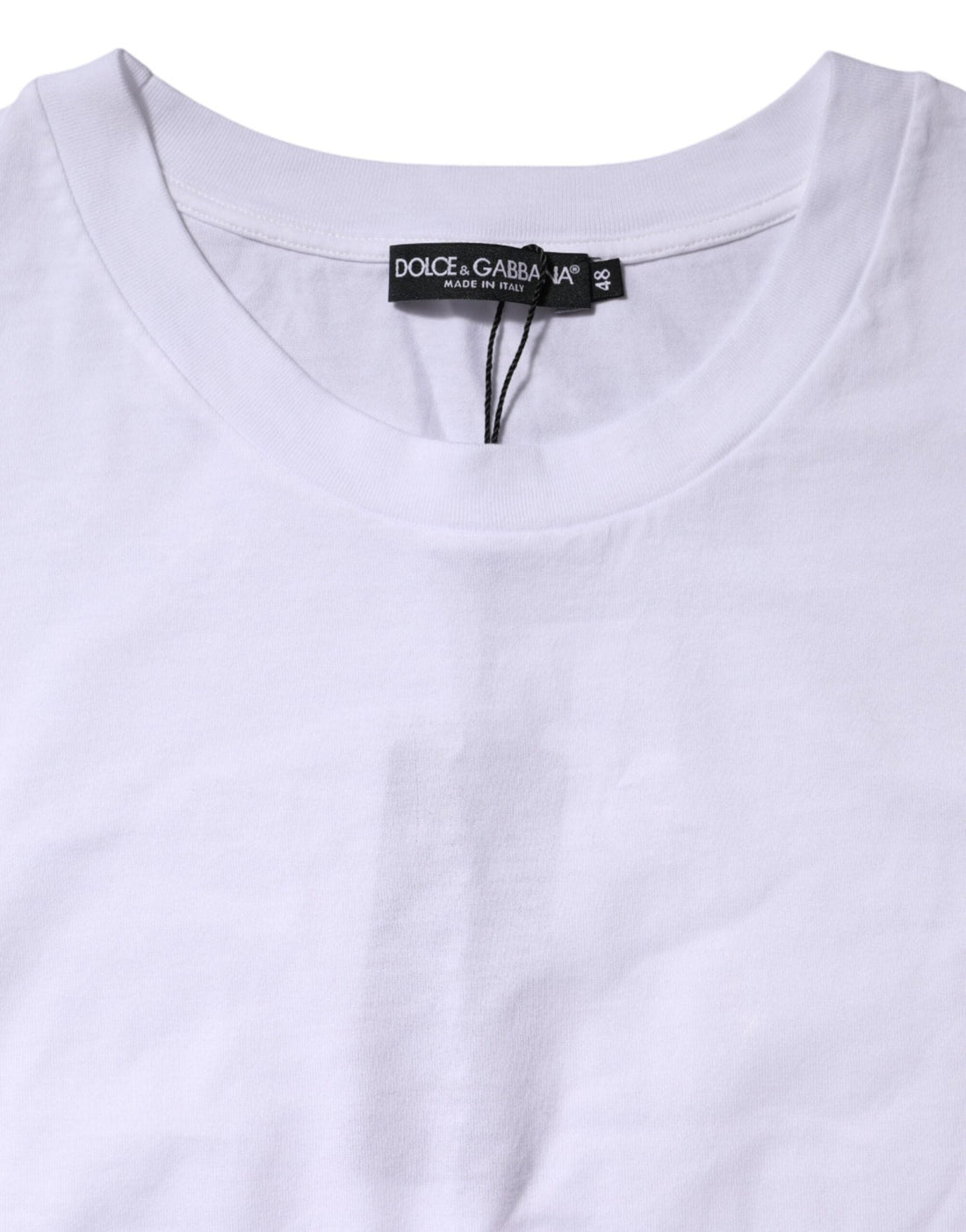 Dolce & Gabbana White Cotton Short Sleeve Round Neck T-shirt - RIMODA