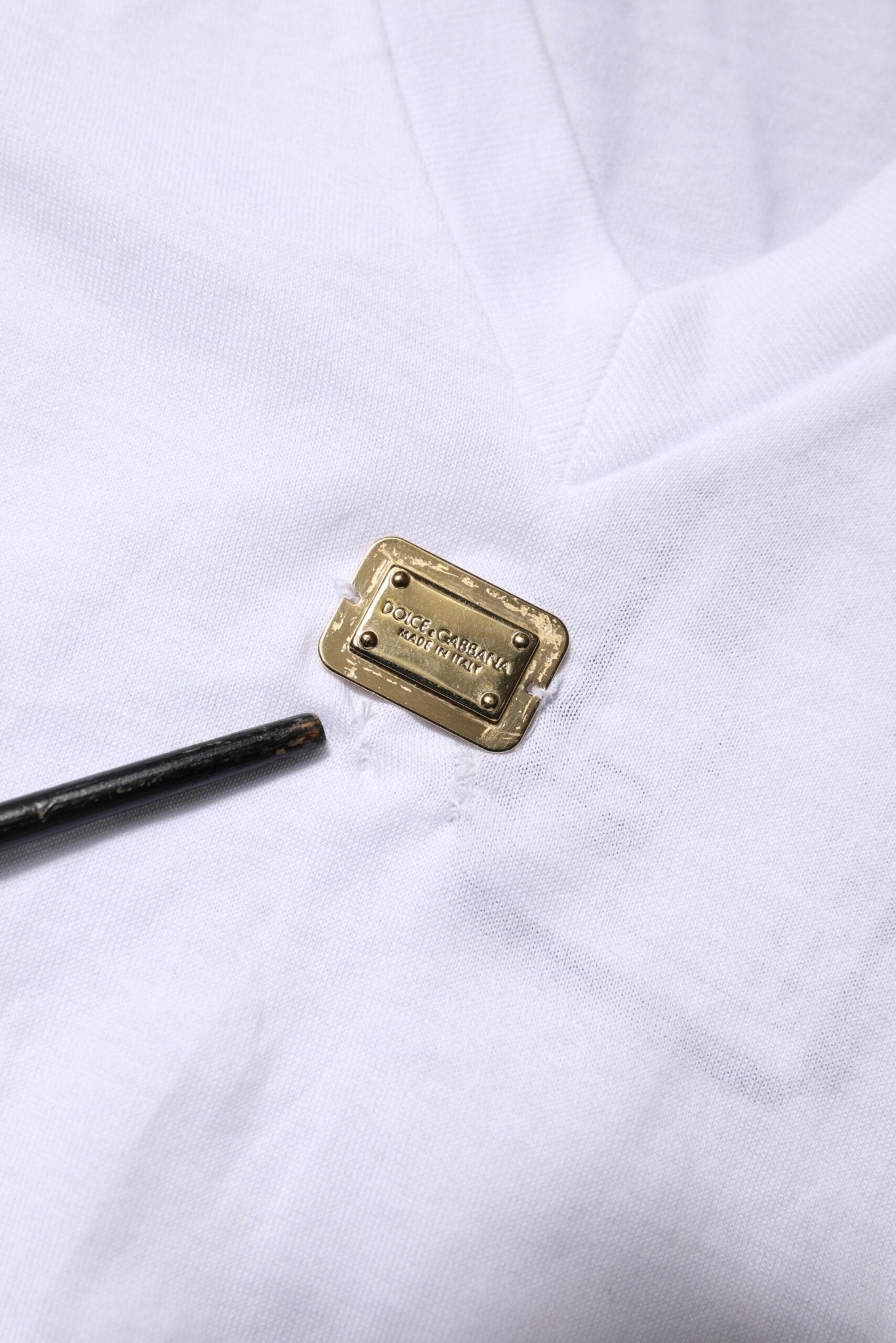 Dolce & Gabbana White Cotton Short Sleeve V-Neck Top T-shirt - RIMODA