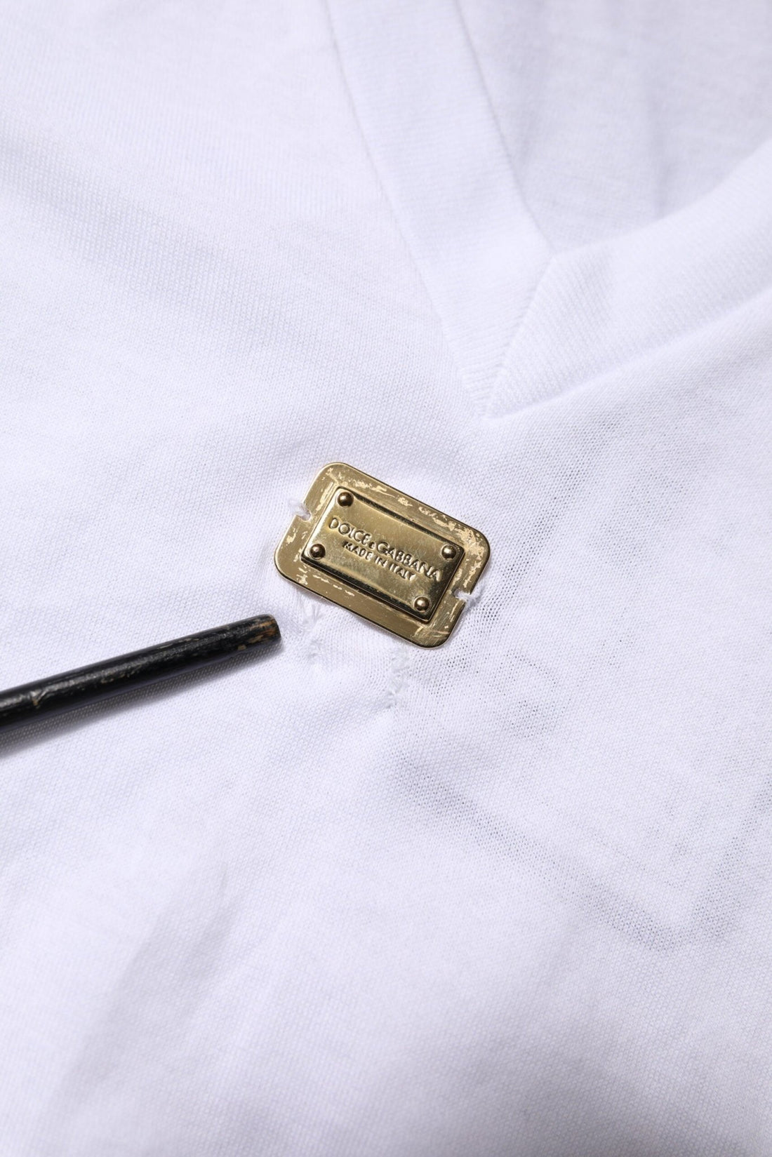 Dolce & Gabbana White Cotton Short Sleeve V-Neck Top T-shirt - RIMODA