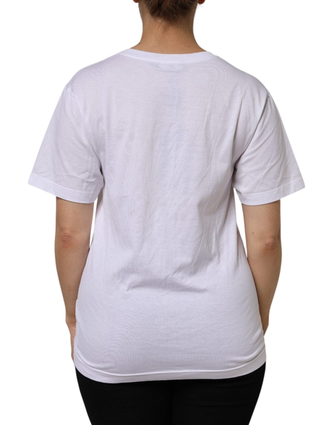Dolce & Gabbana White Cotton Short Sleeve V-Neck Top T-shirt - RIMODA