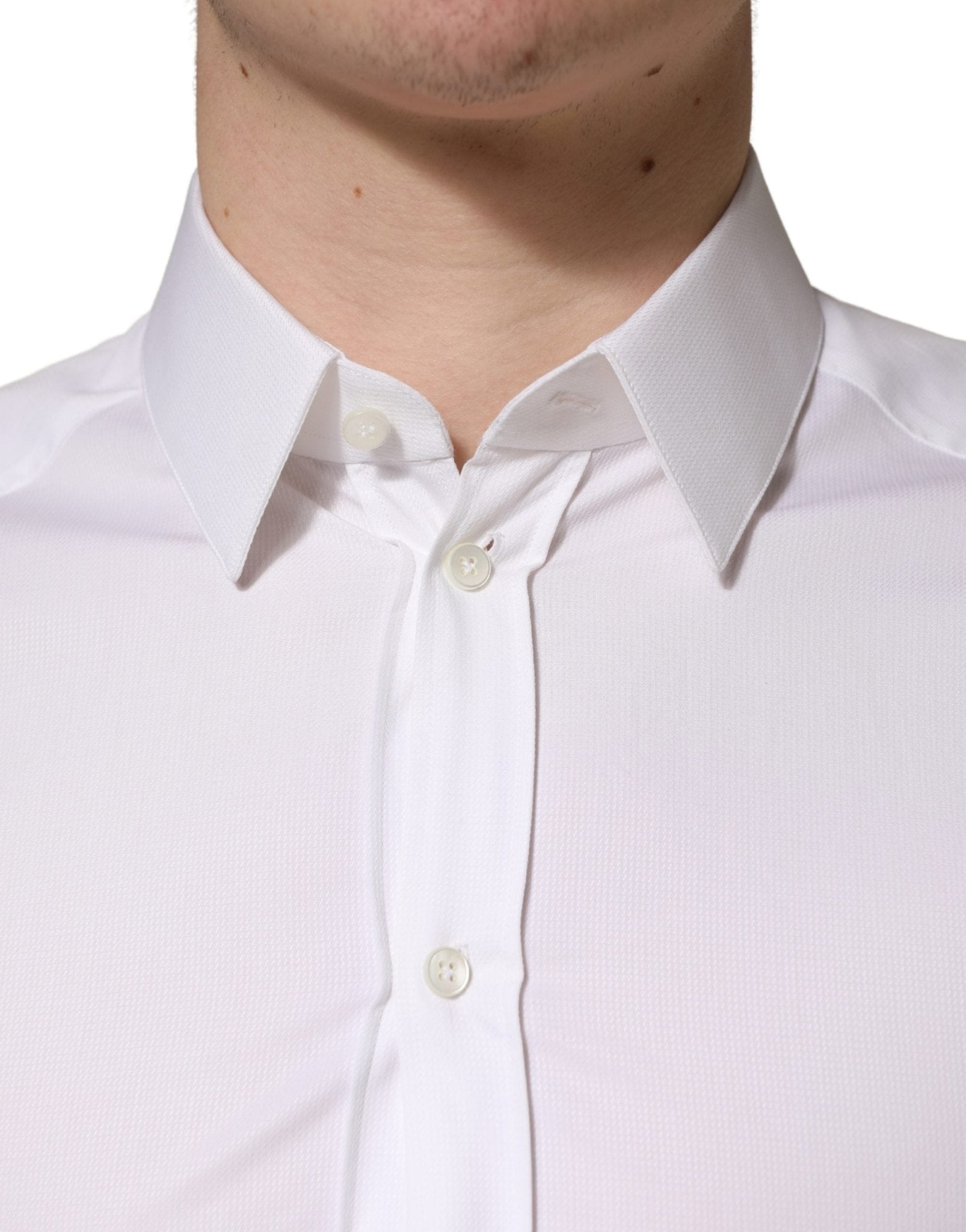 Dolce & Gabbana White Cotton Short Sleeves Button Down Shirt - RIMODA