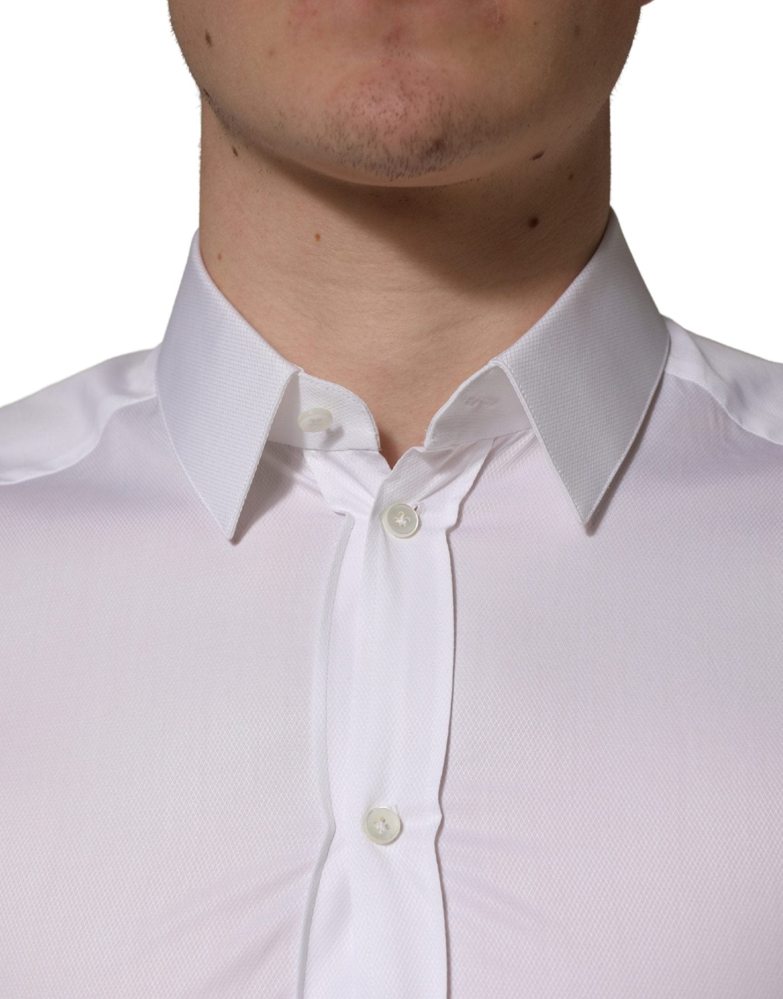 Dolce & Gabbana White Cotton Short Sleeves Button Down Shirt - RIMODA