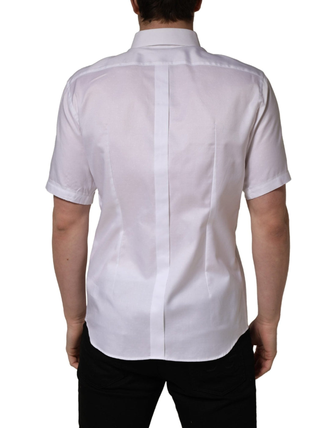 Dolce & Gabbana White Cotton Short Sleeves Button Down Shirt - RIMODA