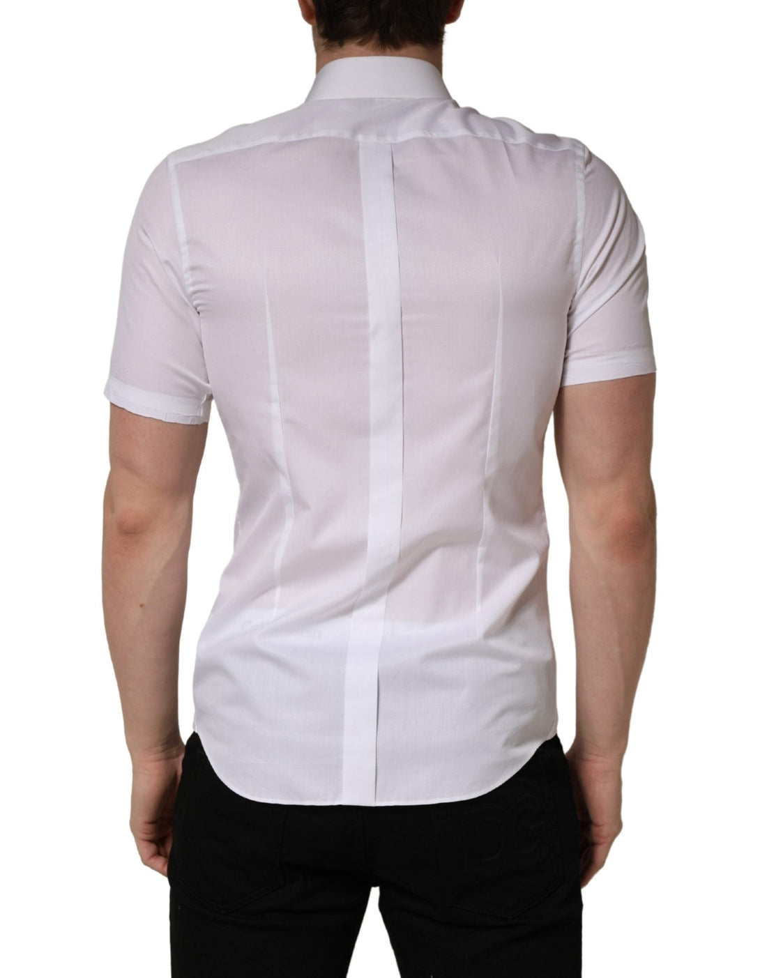 Dolce & Gabbana White Cotton Short Sleeves Button Down Shirt - RIMODA