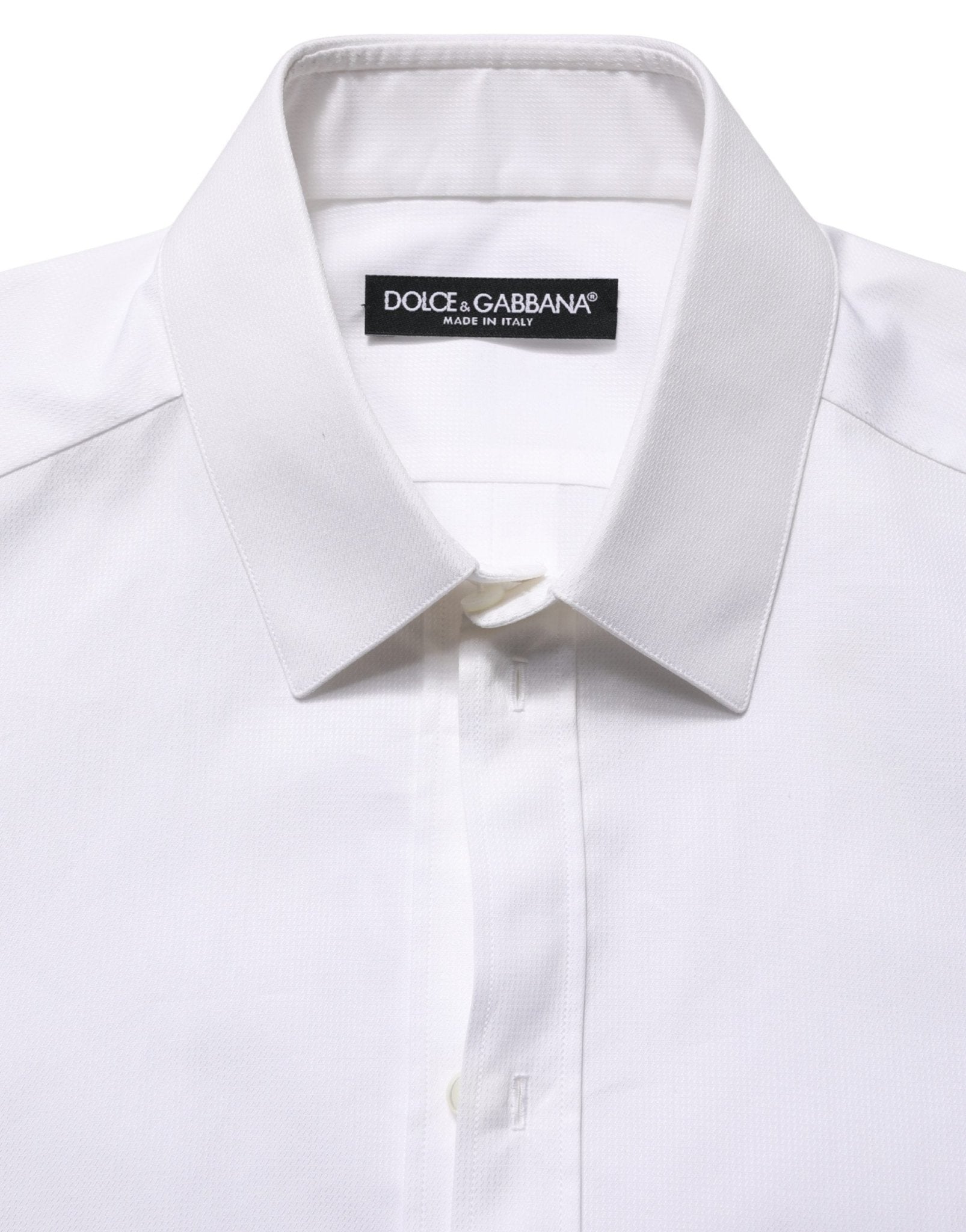 Dolce & Gabbana White Cotton Short Sleeves Button Down Shirt - RIMODA