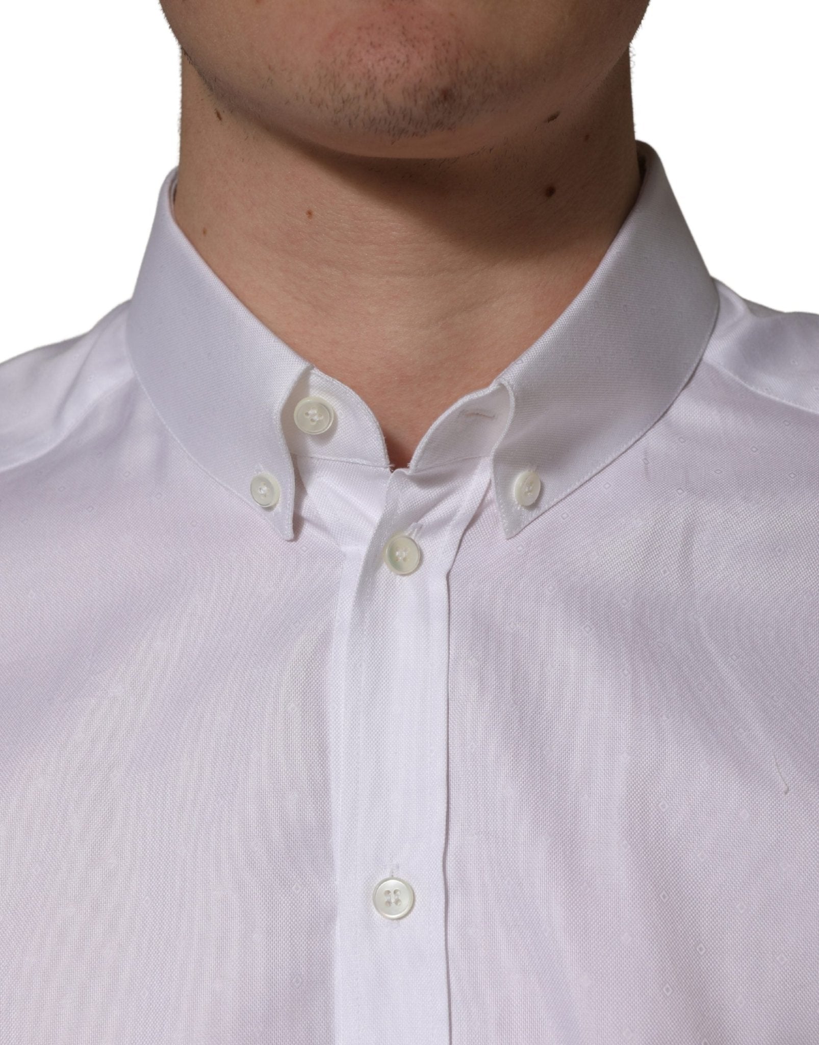 Dolce & Gabbana White Cotton Short Sleeves Button Down Shirt - RIMODA