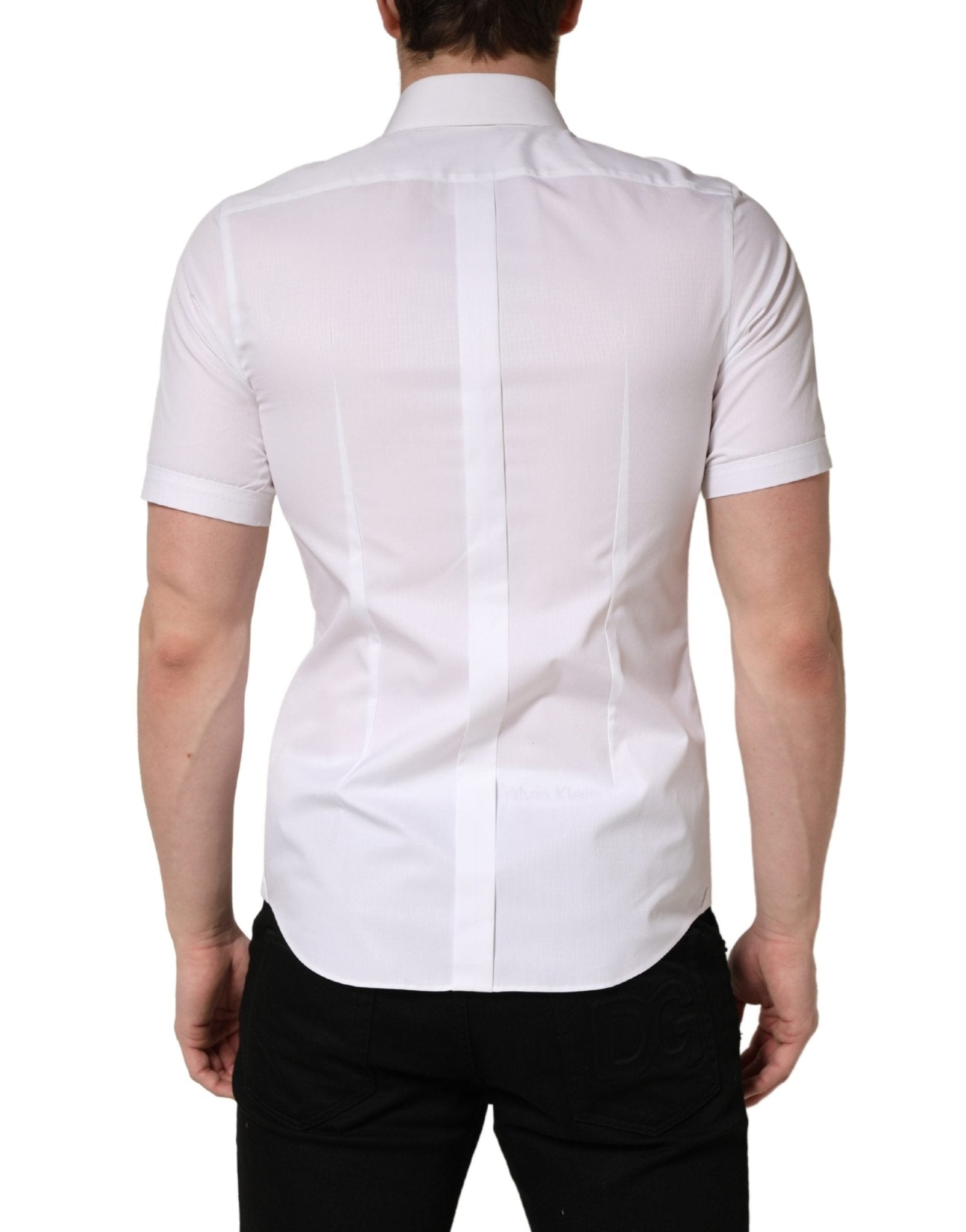 Dolce & Gabbana White Cotton Short Sleeves Button Down Shirt - RIMODA