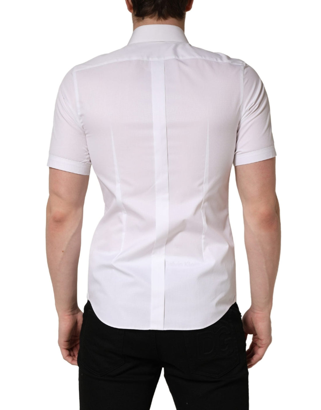 Dolce & Gabbana White Cotton Short Sleeves Button Down Shirt - RIMODA