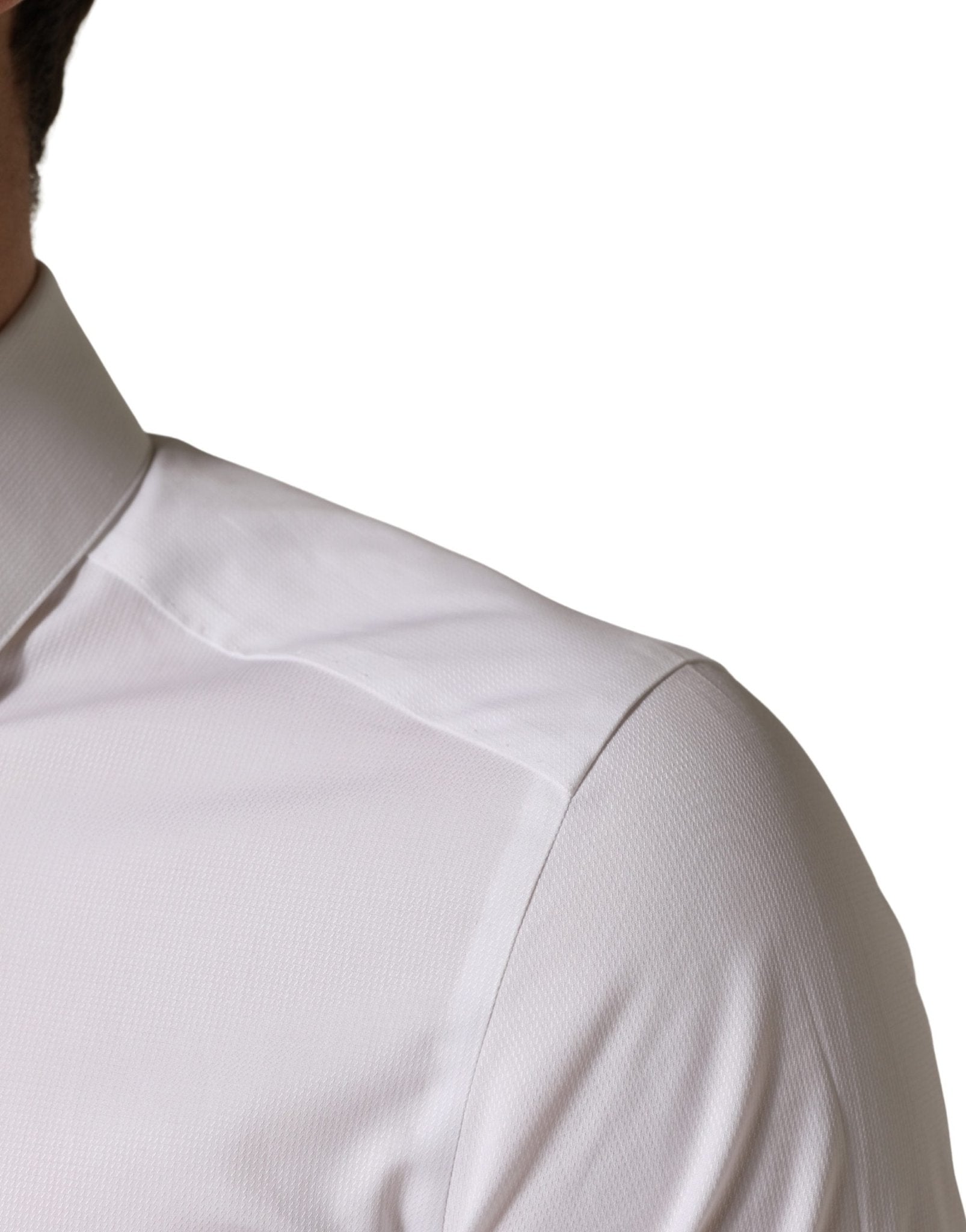 Dolce & Gabbana White Cotton Short Sleeves Button Down Shirt - RIMODA