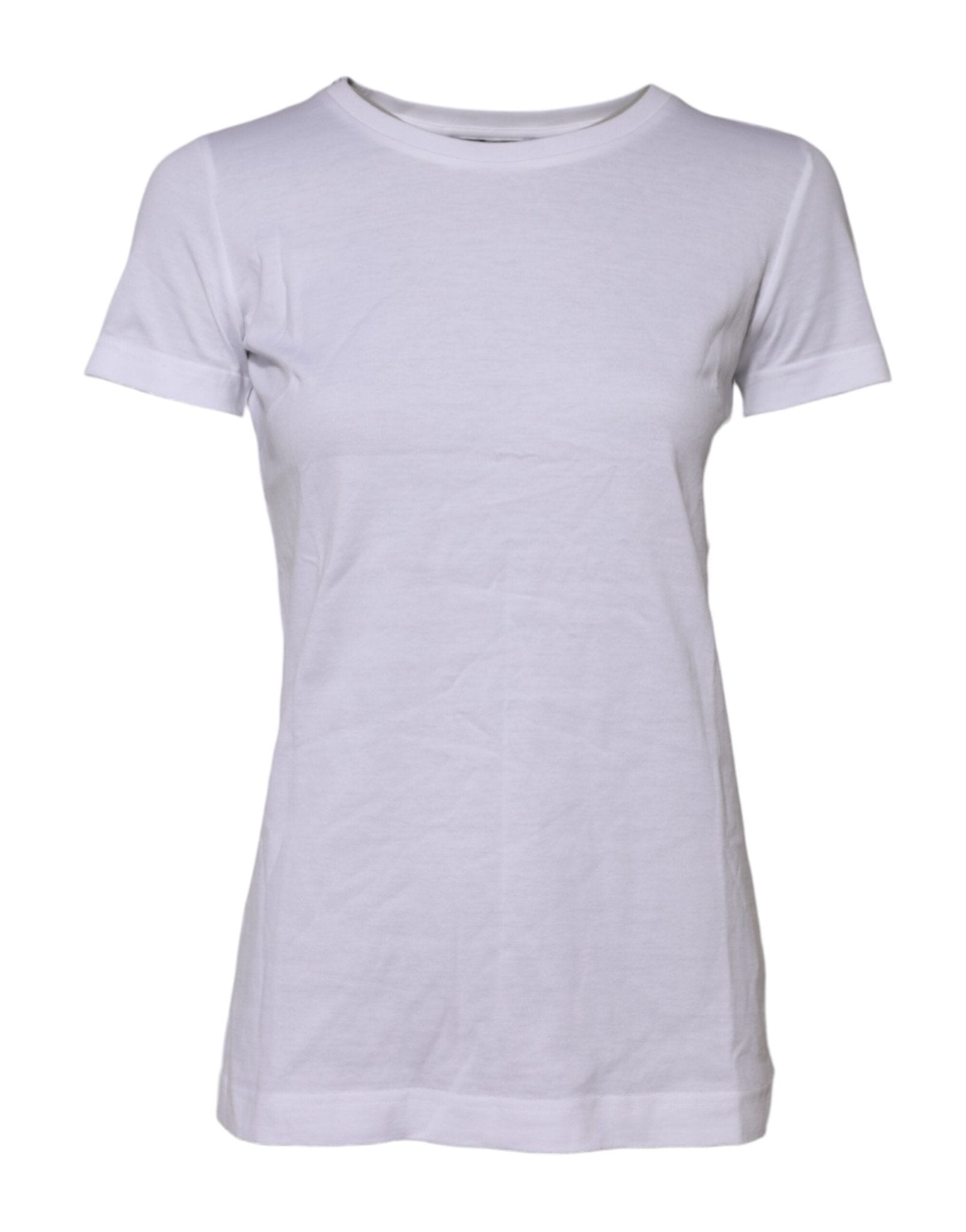 Dolce & Gabbana White Cotton Short Sleeves Round Neck T-shirt - RIMODA