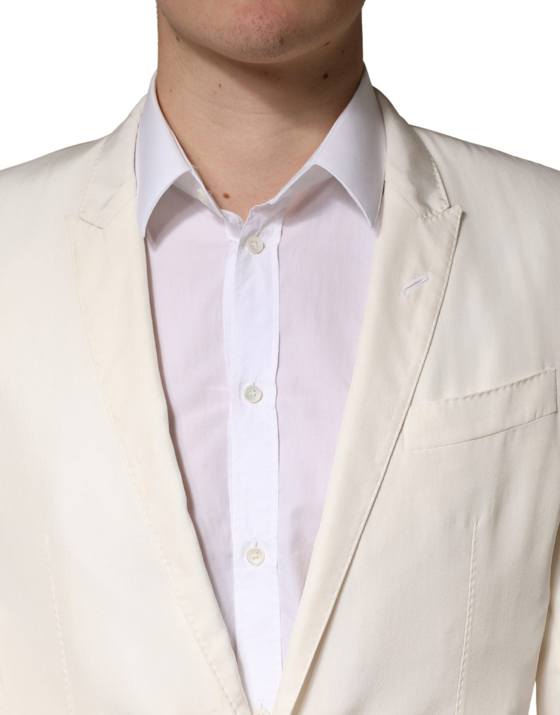 Dolce & Gabbana White Cotton Single Breasted Jacket Blazer - RIMODA