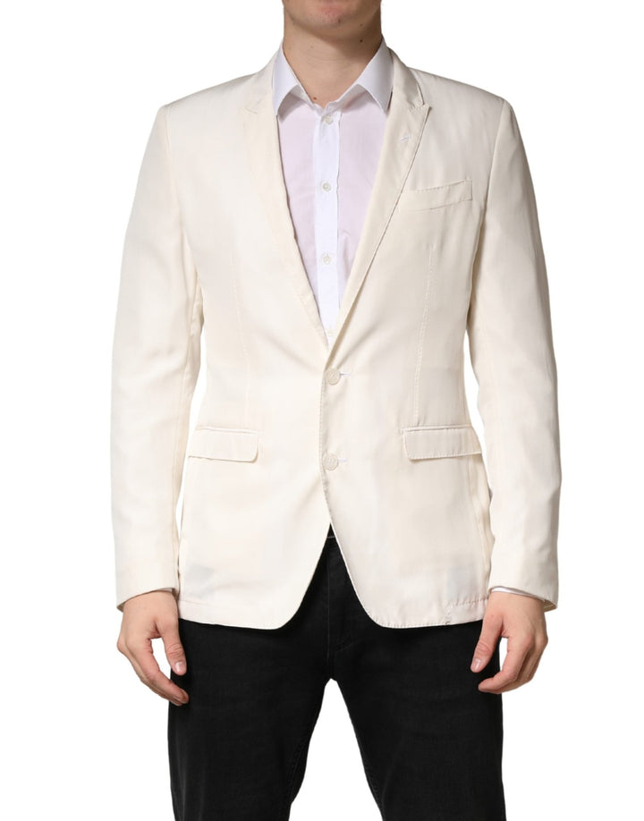 Dolce & Gabbana White Cotton Single Breasted Jacket Blazer - RIMODA