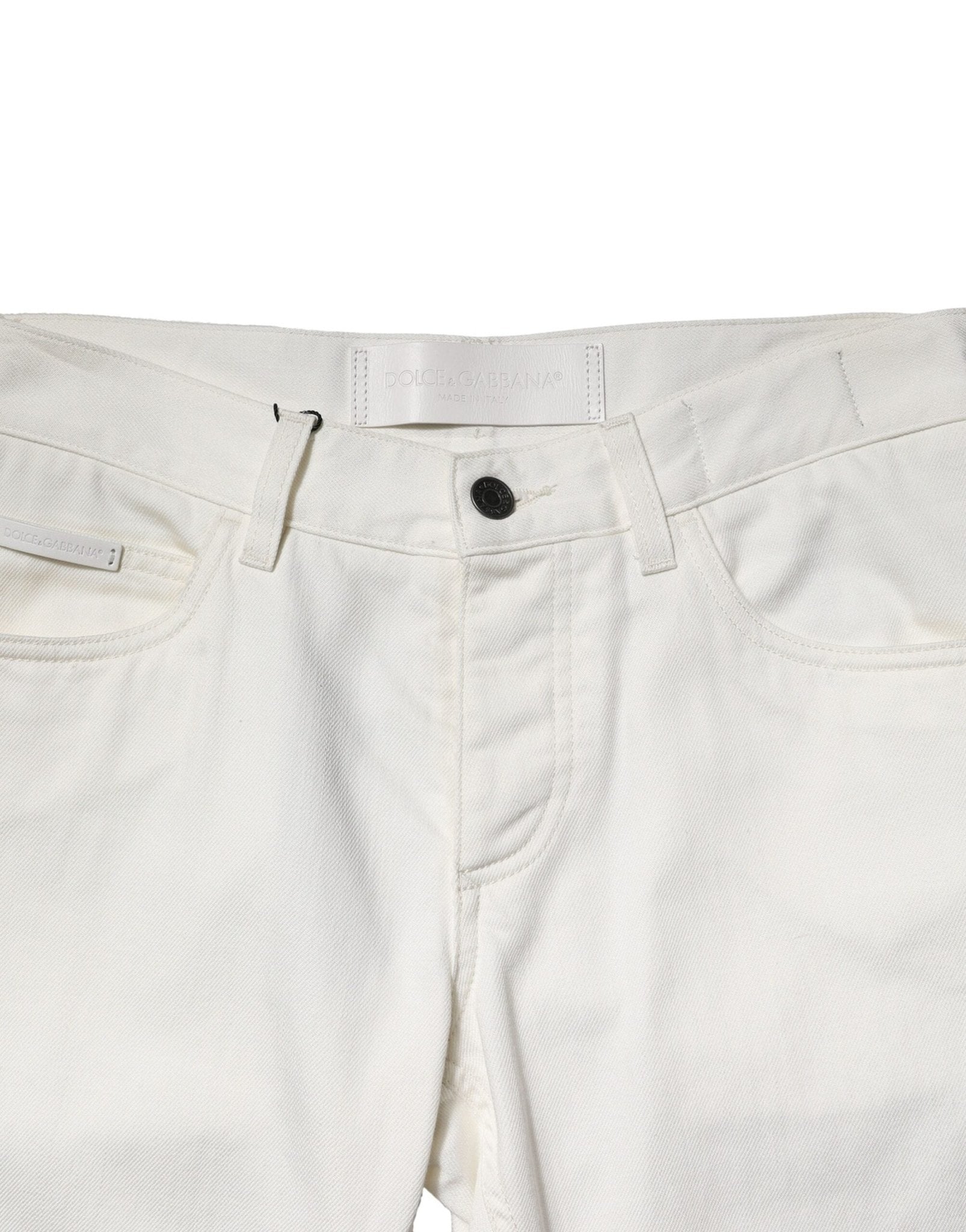 Dolce & Gabbana White Cotton Skinny Men Denim Jeans - RIMODA