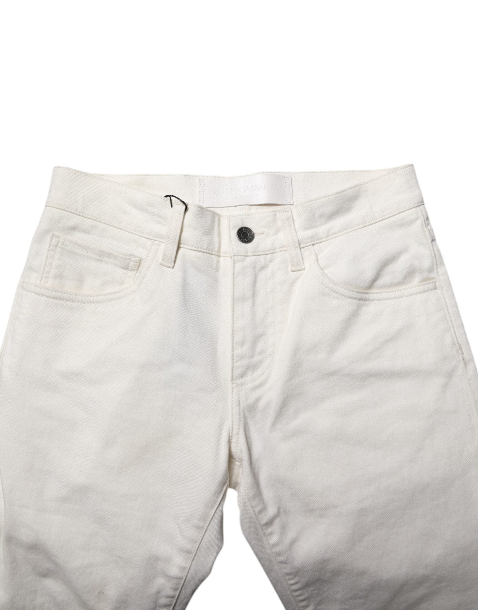 Dolce & Gabbana White Cotton Skinny Men Denim Jeans - RIMODA