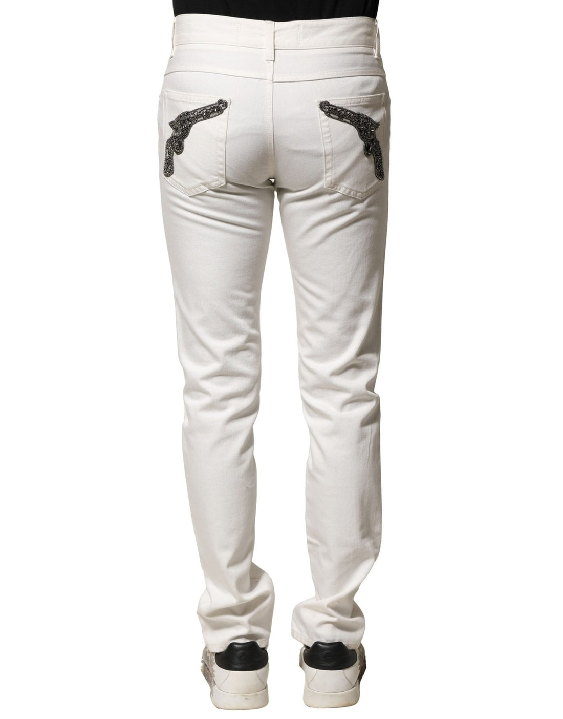 Dolce & Gabbana White Cotton Skinny Men Denim Jeans - RIMODA
