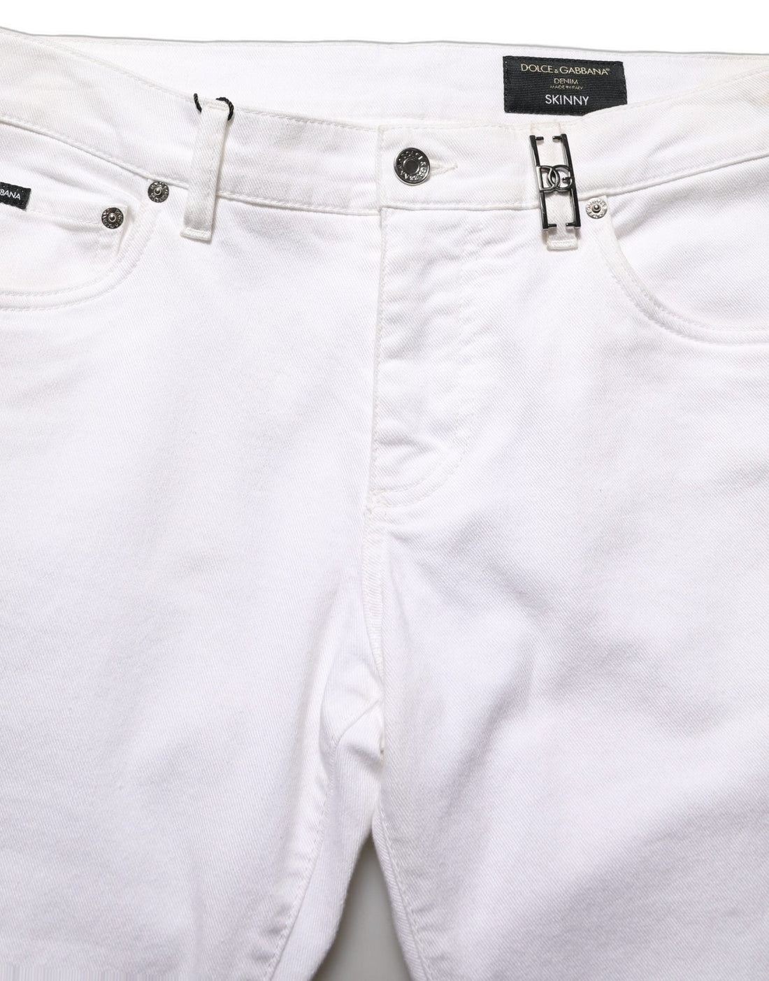 Dolce & Gabbana White Cotton Skinny Mid Waist Denim Jeans - RIMODA