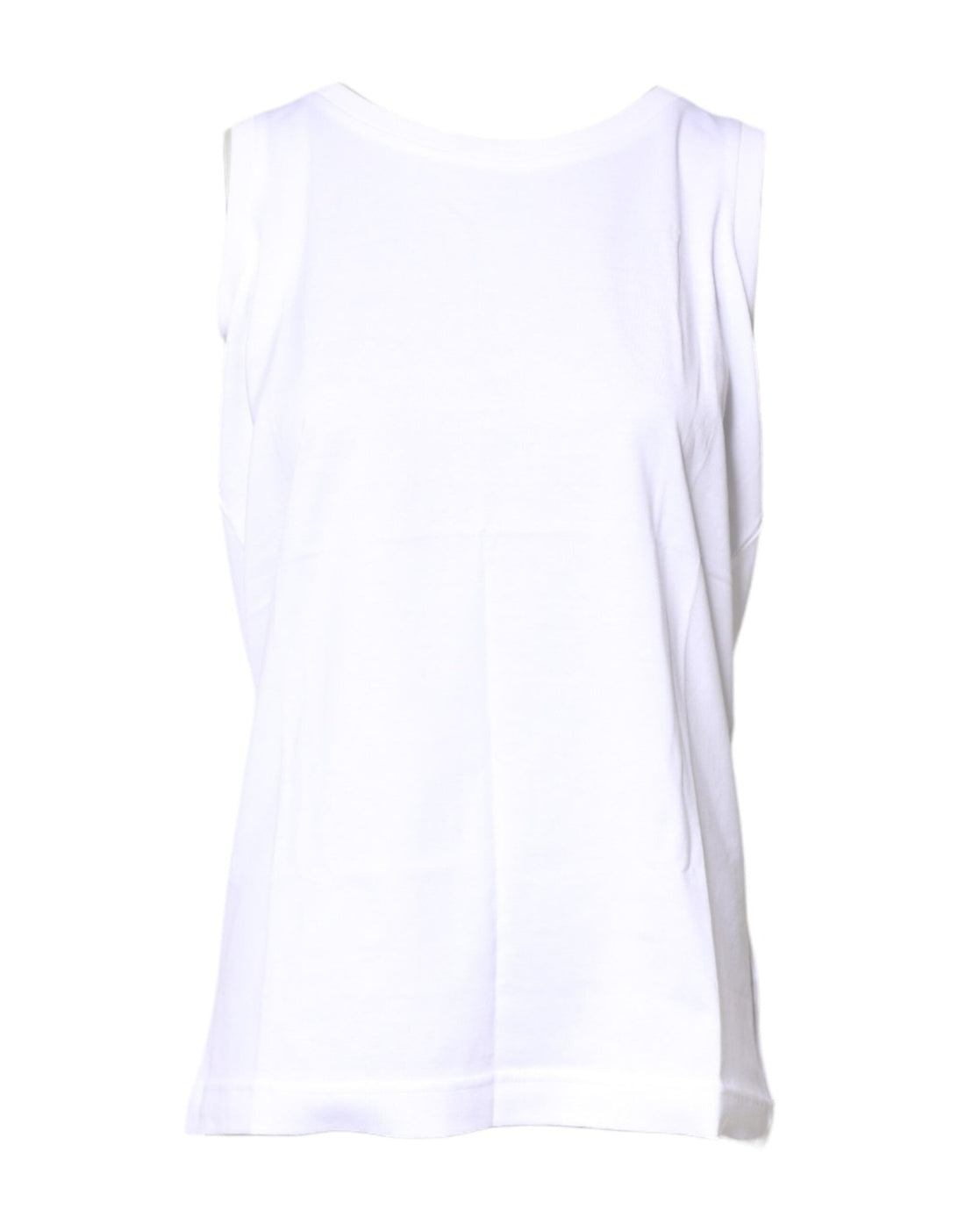 Dolce & Gabbana White Cotton Sleeveless Crew Neck T-shirt - RIMODA