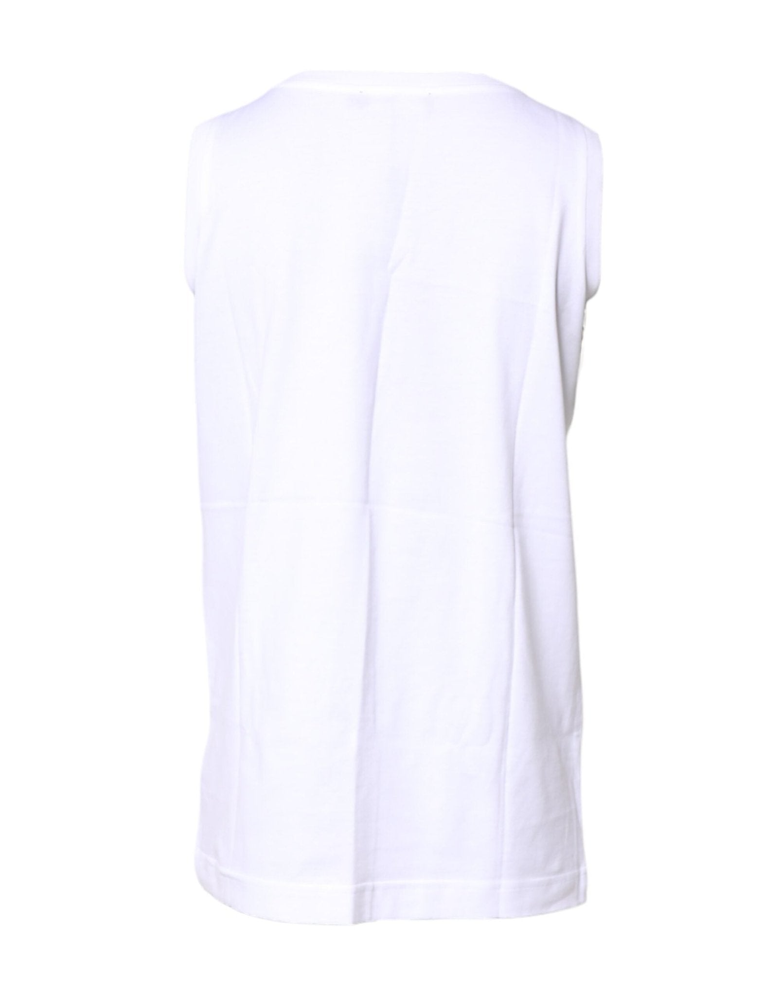 Dolce & Gabbana White Cotton Sleeveless Crew Neck T-shirt - RIMODA