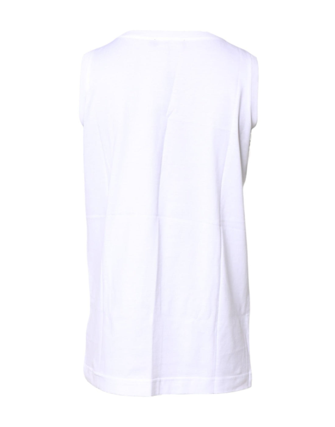 Dolce & Gabbana White Cotton Sleeveless Crew Neck T-shirt - RIMODA