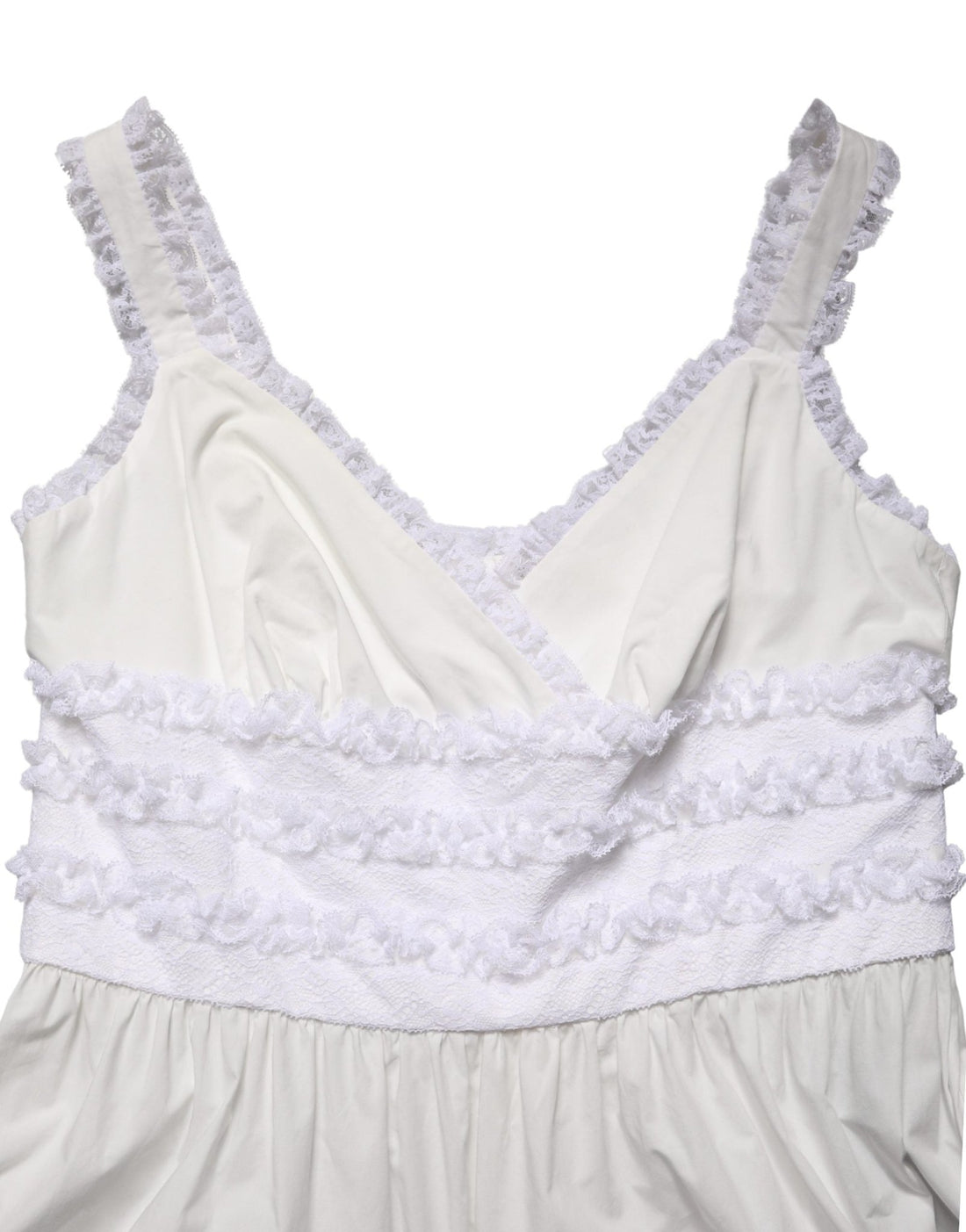 Dolce & Gabbana White Cotton Sleeveless Lace Maxi Dress - RIMODA