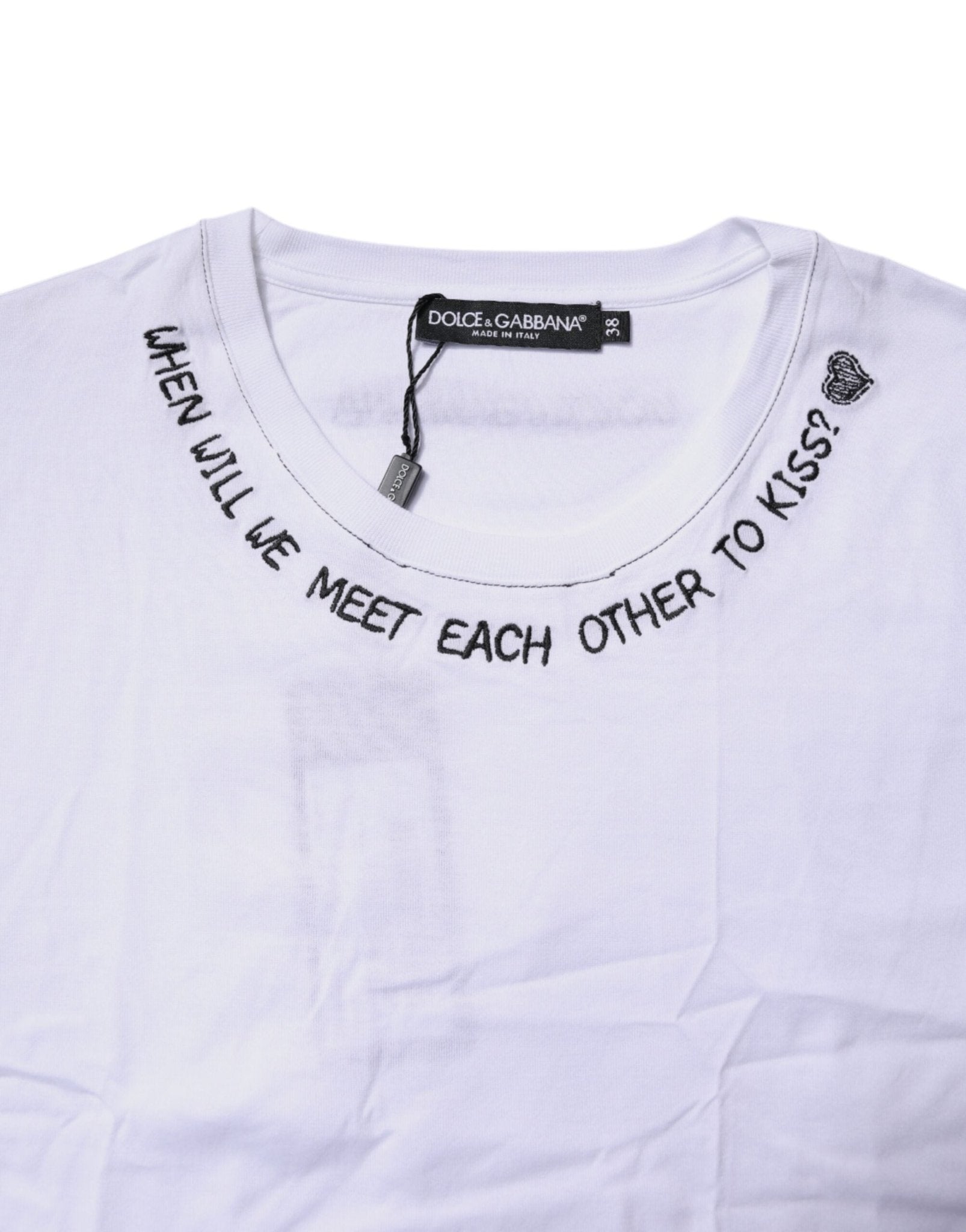 Dolce & Gabbana White Cotton Sleeveless Printed Tank T-shirt - RIMODA