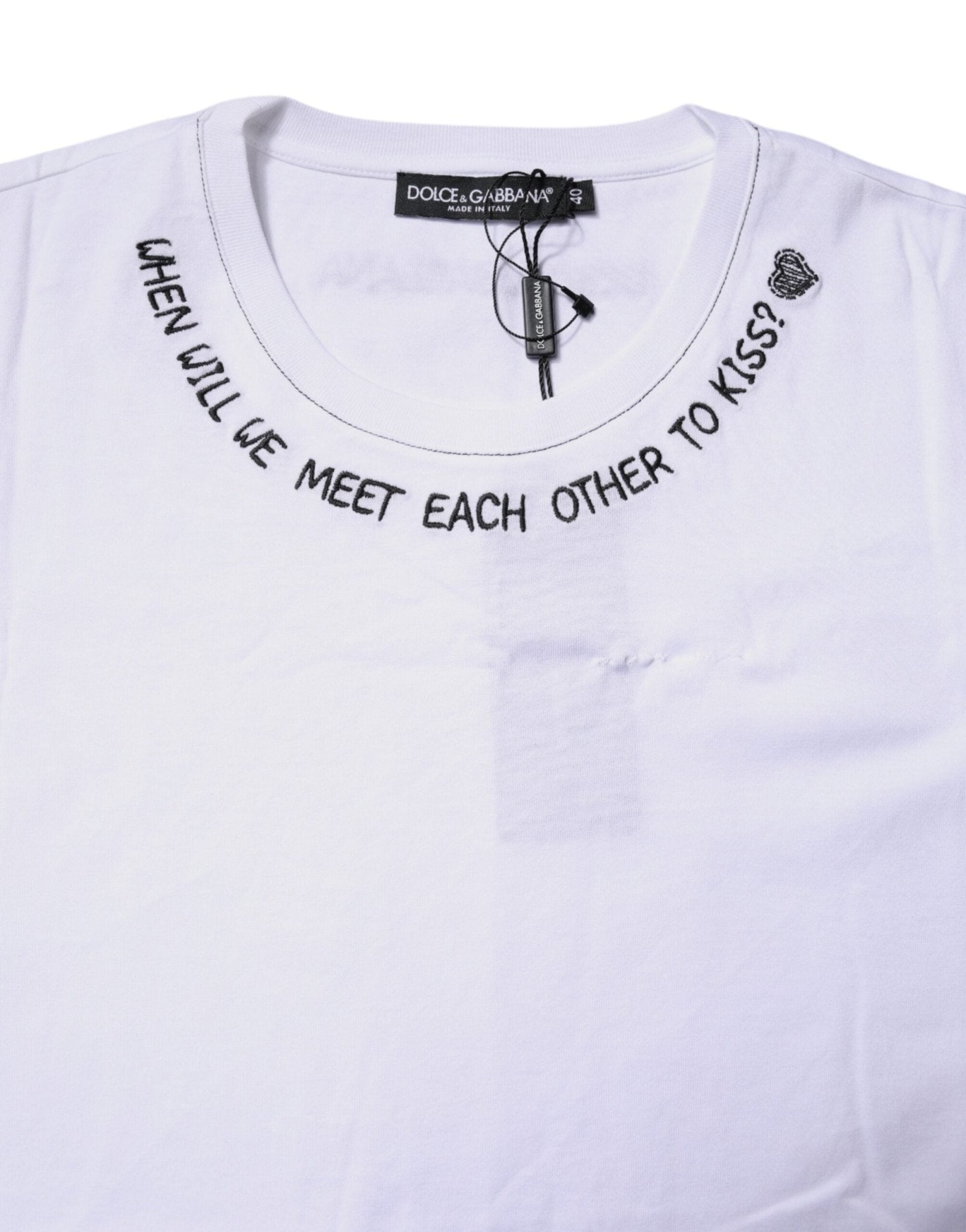 Dolce & Gabbana White Cotton Sleeveless Printed Tank T-shirt - RIMODA