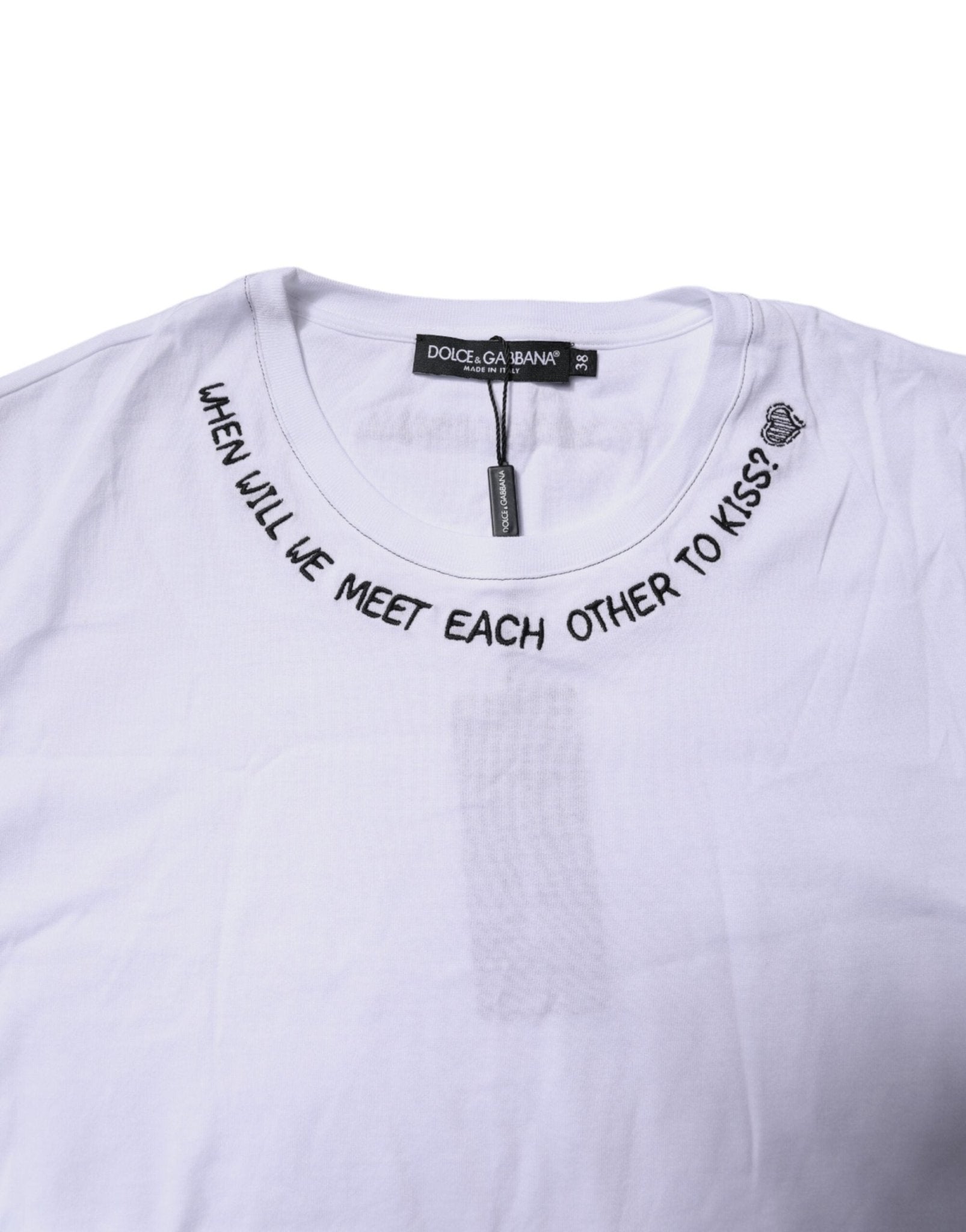 Dolce & Gabbana White Cotton Sleeveless Printed Tank T-shirt - RIMODA