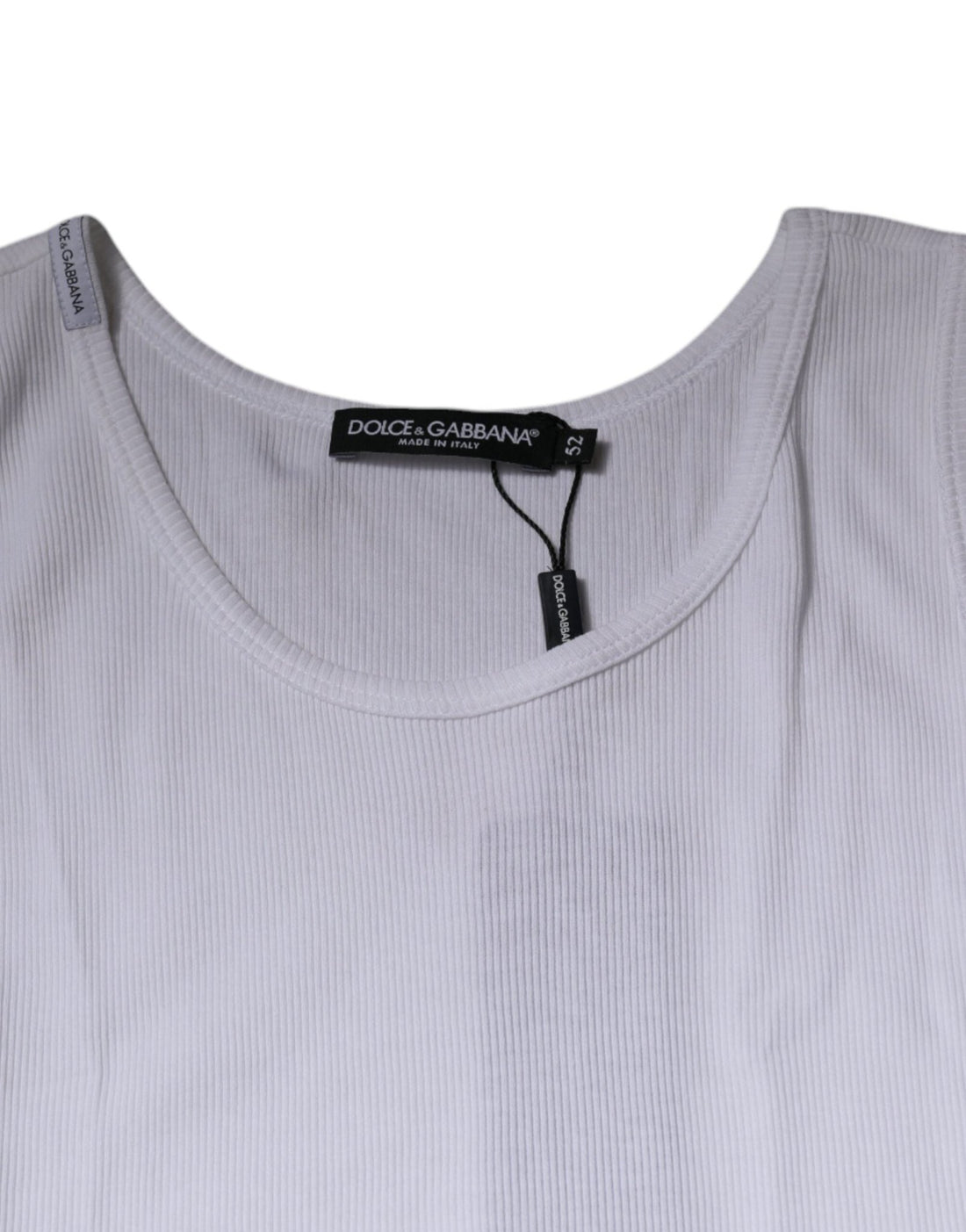 Dolce & Gabbana White Cotton Sleeveless Round Neck Tank T-shirt - RIMODA