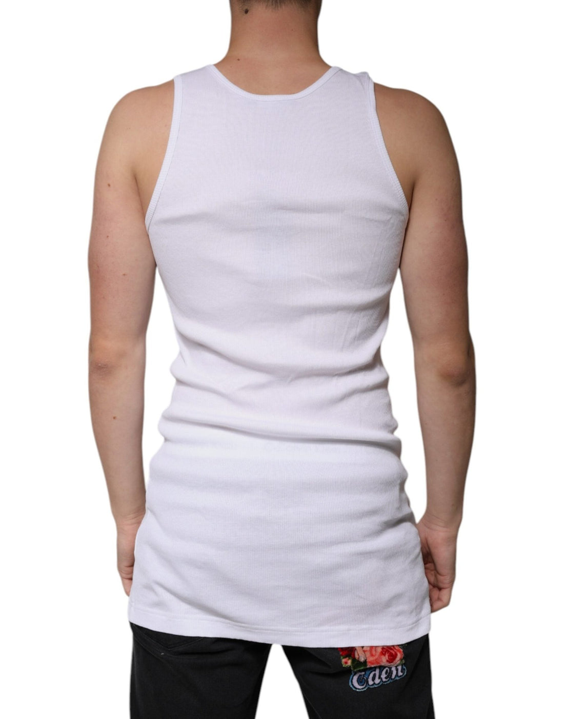 Dolce & Gabbana White Cotton Sleeveless Round Neck Tank T-shirt - RIMODA