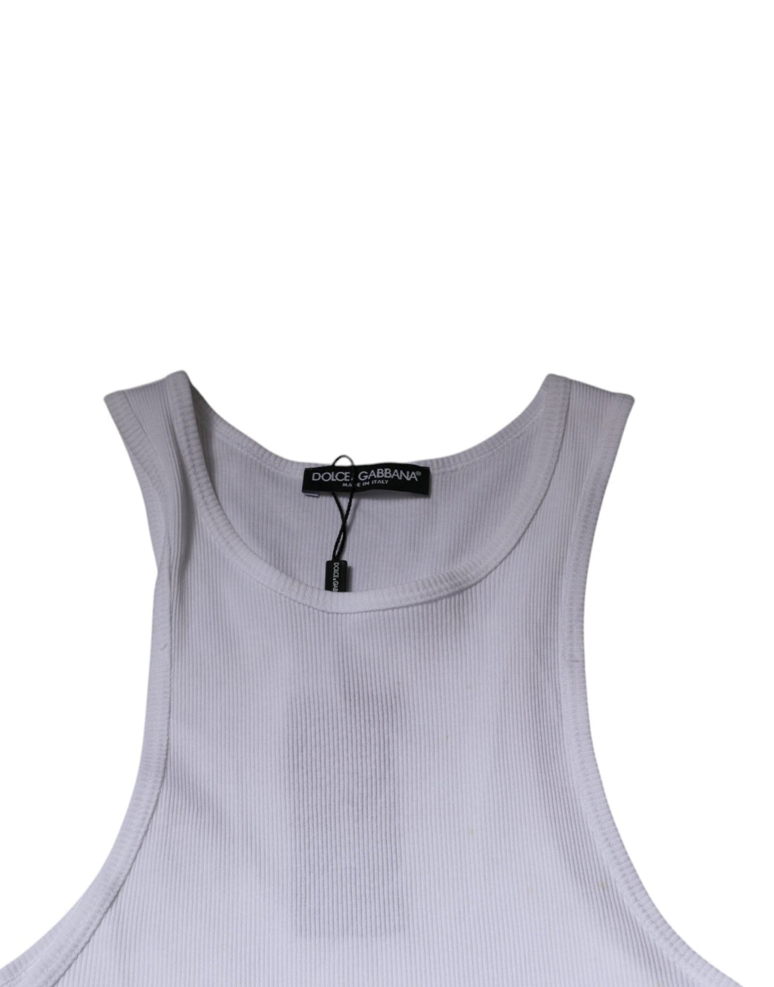 Dolce & Gabbana White Cotton Sleeveless Round Neck Tank T-shirt - RIMODA