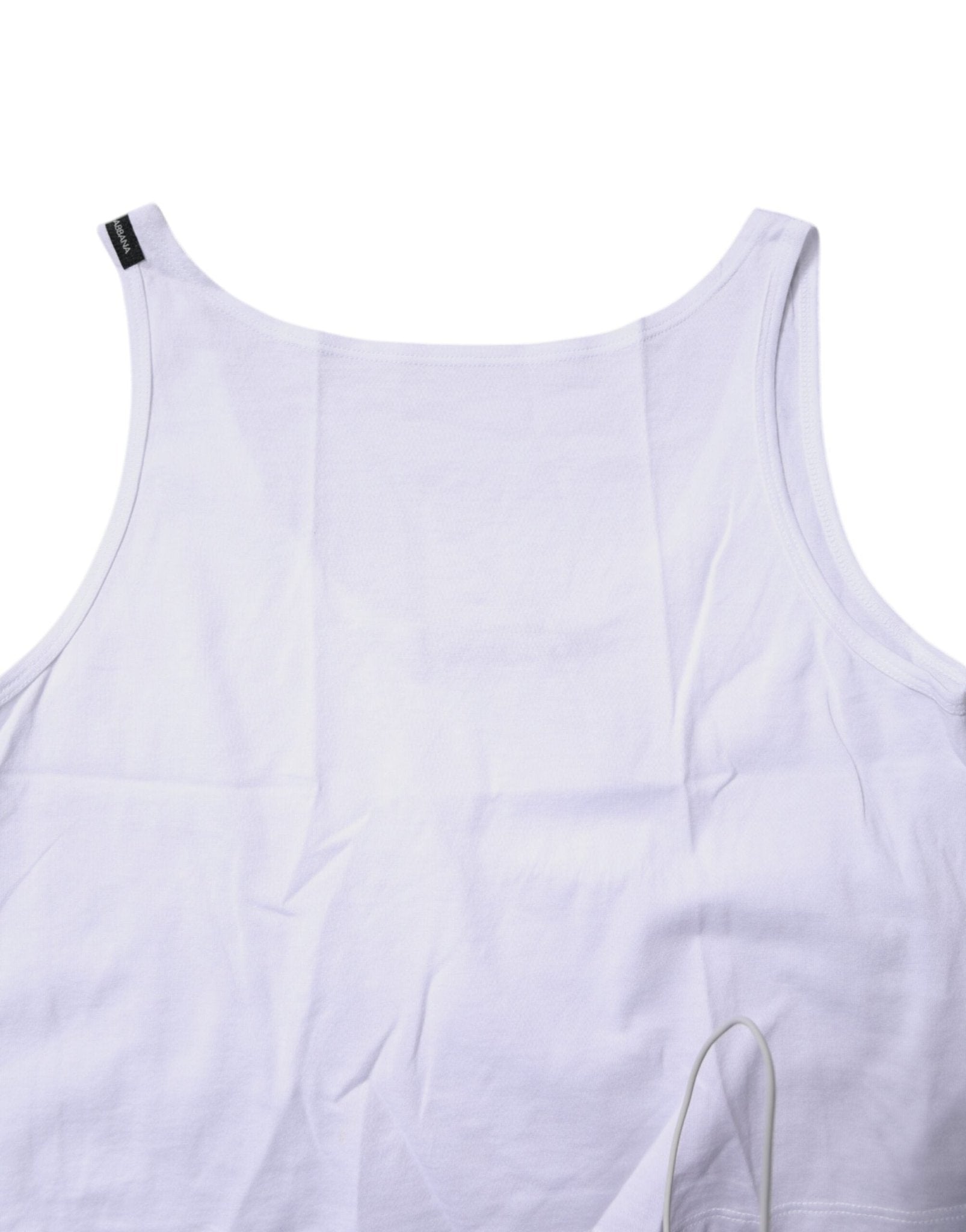 Dolce & Gabbana White Cotton Sleeveless Round Neck Tank Top - RIMODA