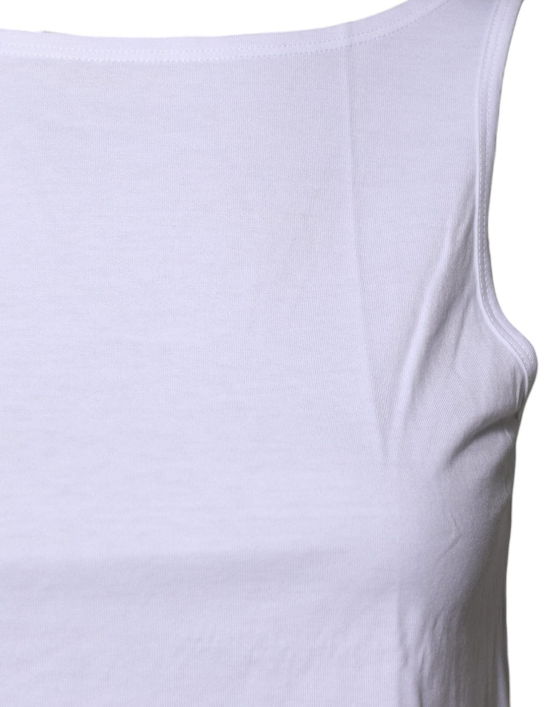 Dolce & Gabbana White Cotton Sleeveless Round Neck Tank Top - RIMODA