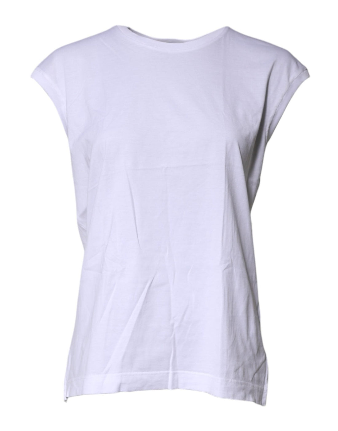 Dolce & Gabbana White Cotton Sleeveless Round Neck Tank Top - RIMODA