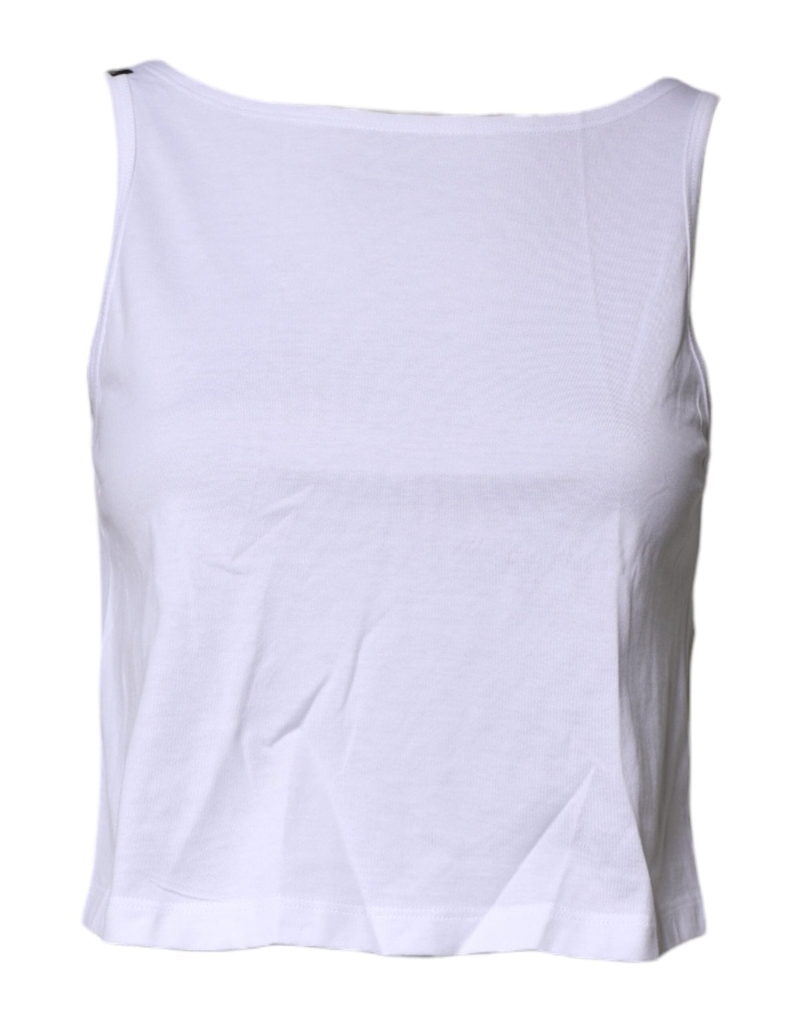 Dolce & Gabbana White Cotton Sleeveless Round Neck Tank Top - RIMODA