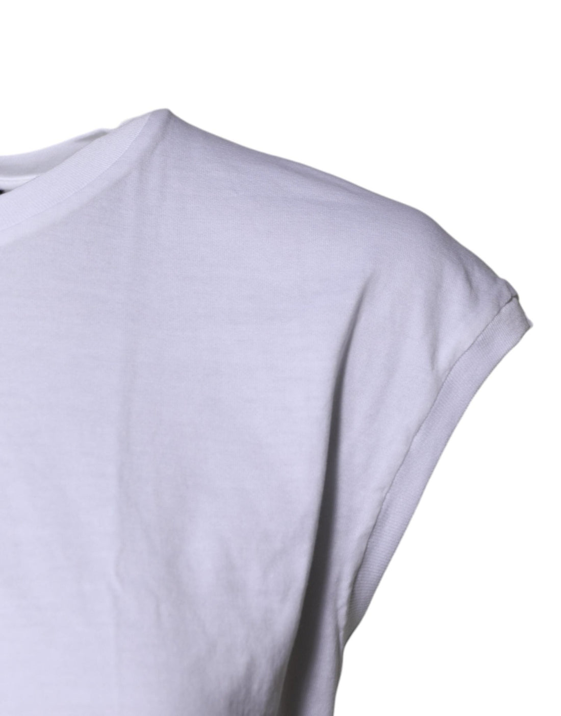 Dolce & Gabbana White Cotton Sleeveless Round Neck Tank Top - RIMODA