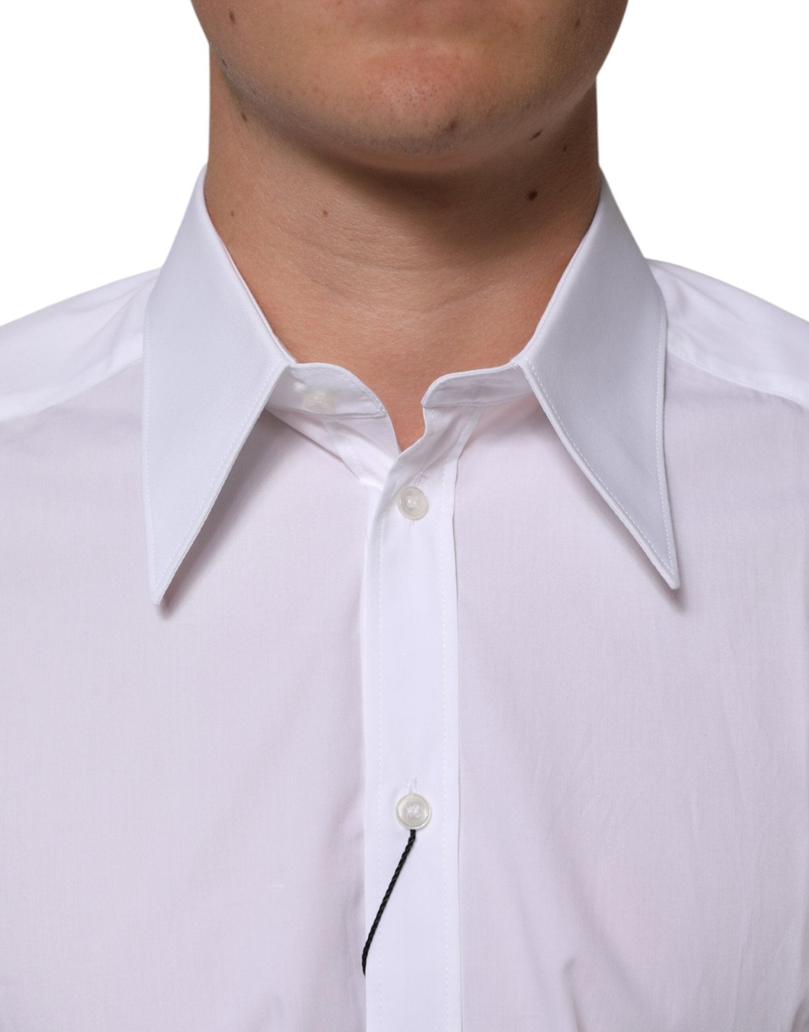 Dolce & Gabbana White Cotton Slim Fit Dress Formal Men Shirt - RIMODA