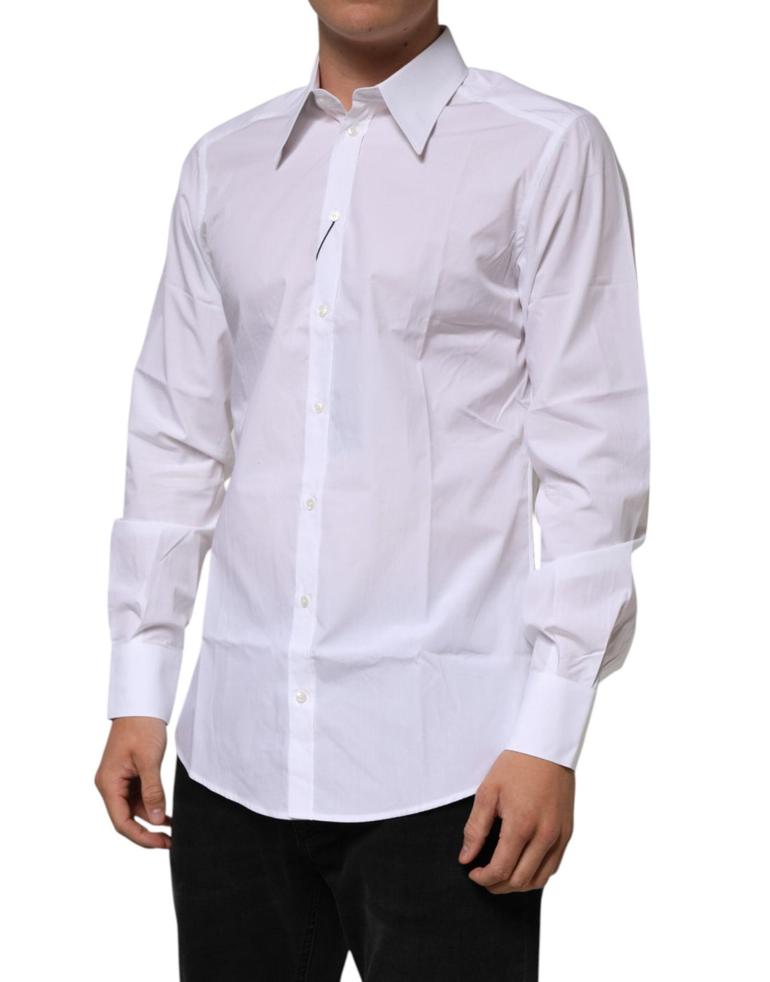 Dolce & Gabbana White Cotton Slim Fit Dress Formal Men Shirt - RIMODA