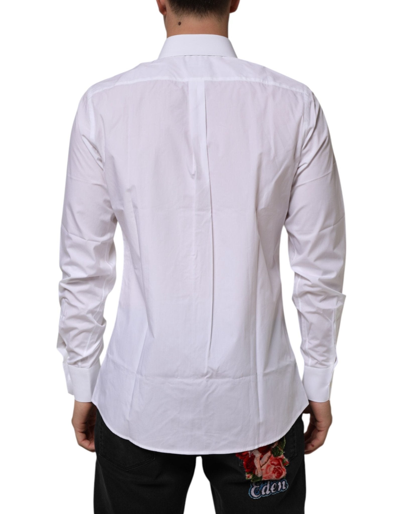 Dolce & Gabbana White Cotton Slim Fit Dress Formal Men Shirt - RIMODA
