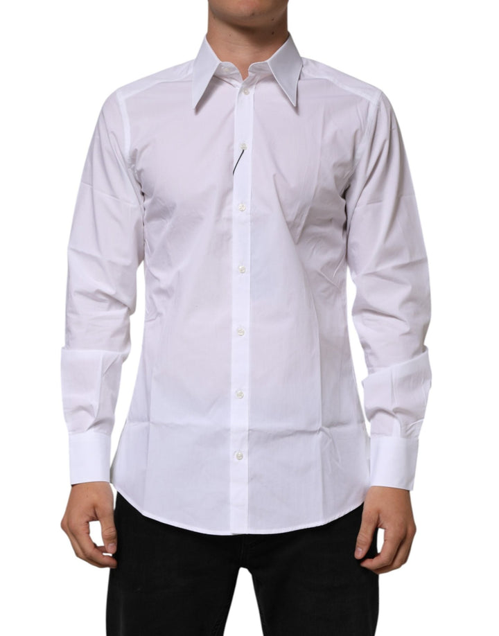 Dolce & Gabbana White Cotton Slim Fit Dress Formal Men Shirt - RIMODA